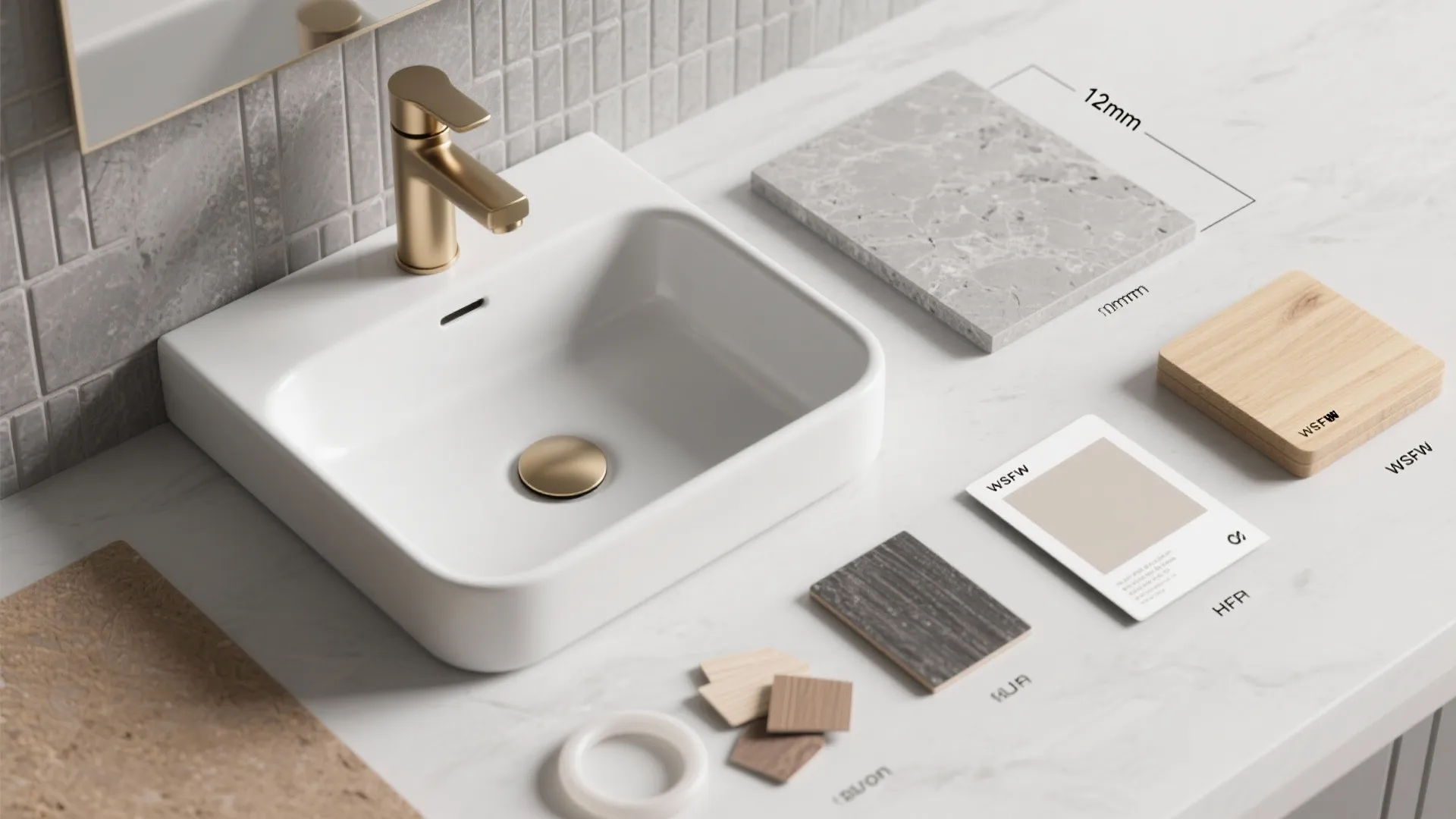 Minimalist Floating Vanity With Integrated Backsplash