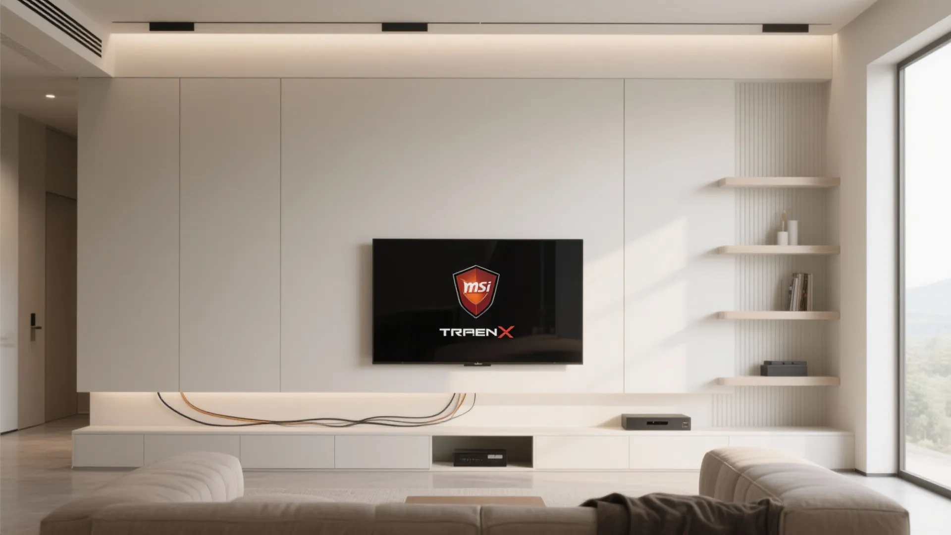 Minimalist media wall