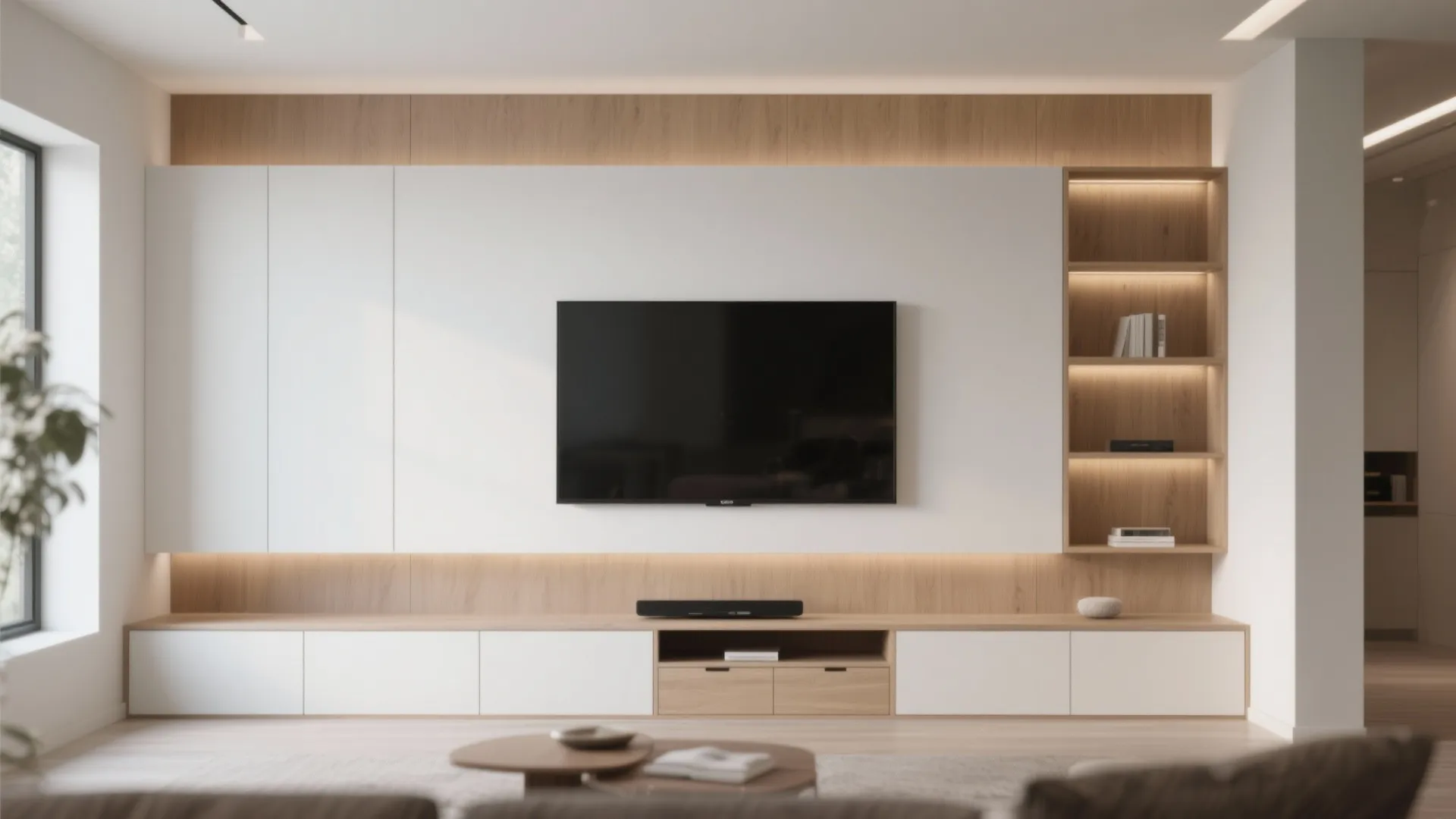 5. Minimalist Media Wall