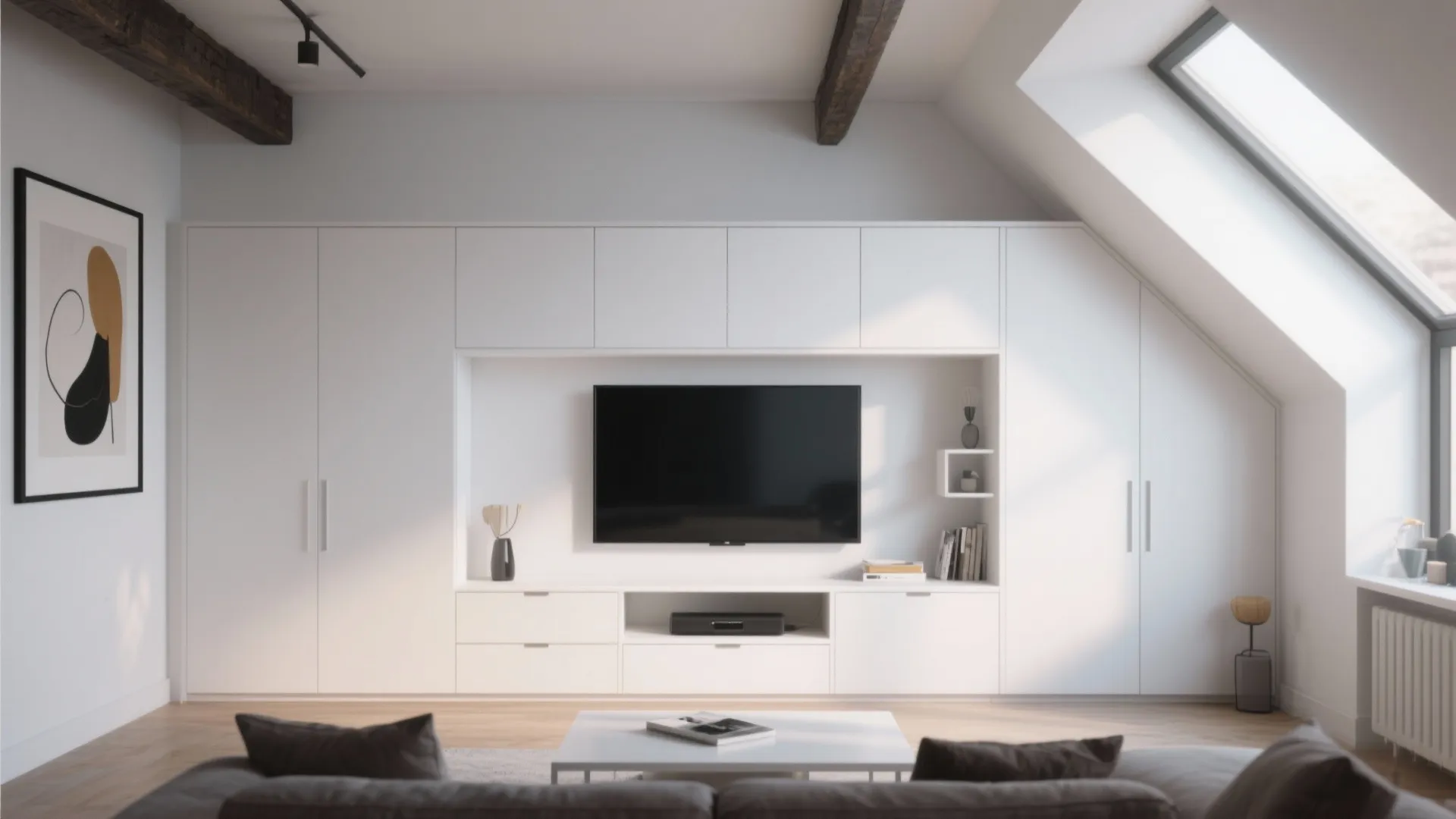 1. Minimalist Media Wall