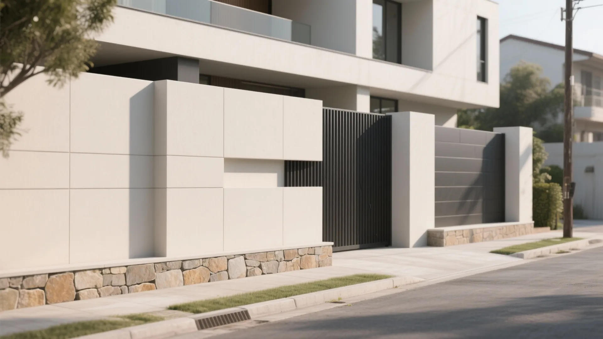 [Section: 灵感列表] 1) Minimalist Geometry with Mixed Materials