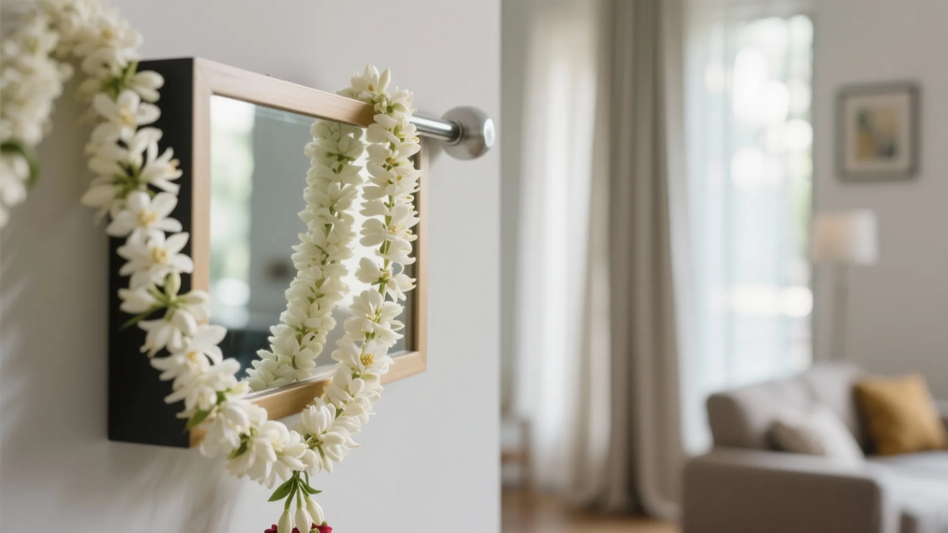 1. Minimalist Mogra Garland Accents