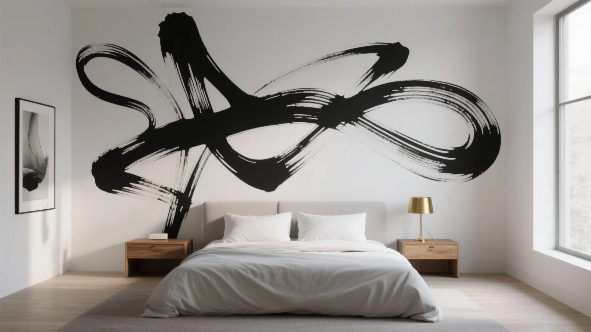 5. Minimalist Monochrome Mural