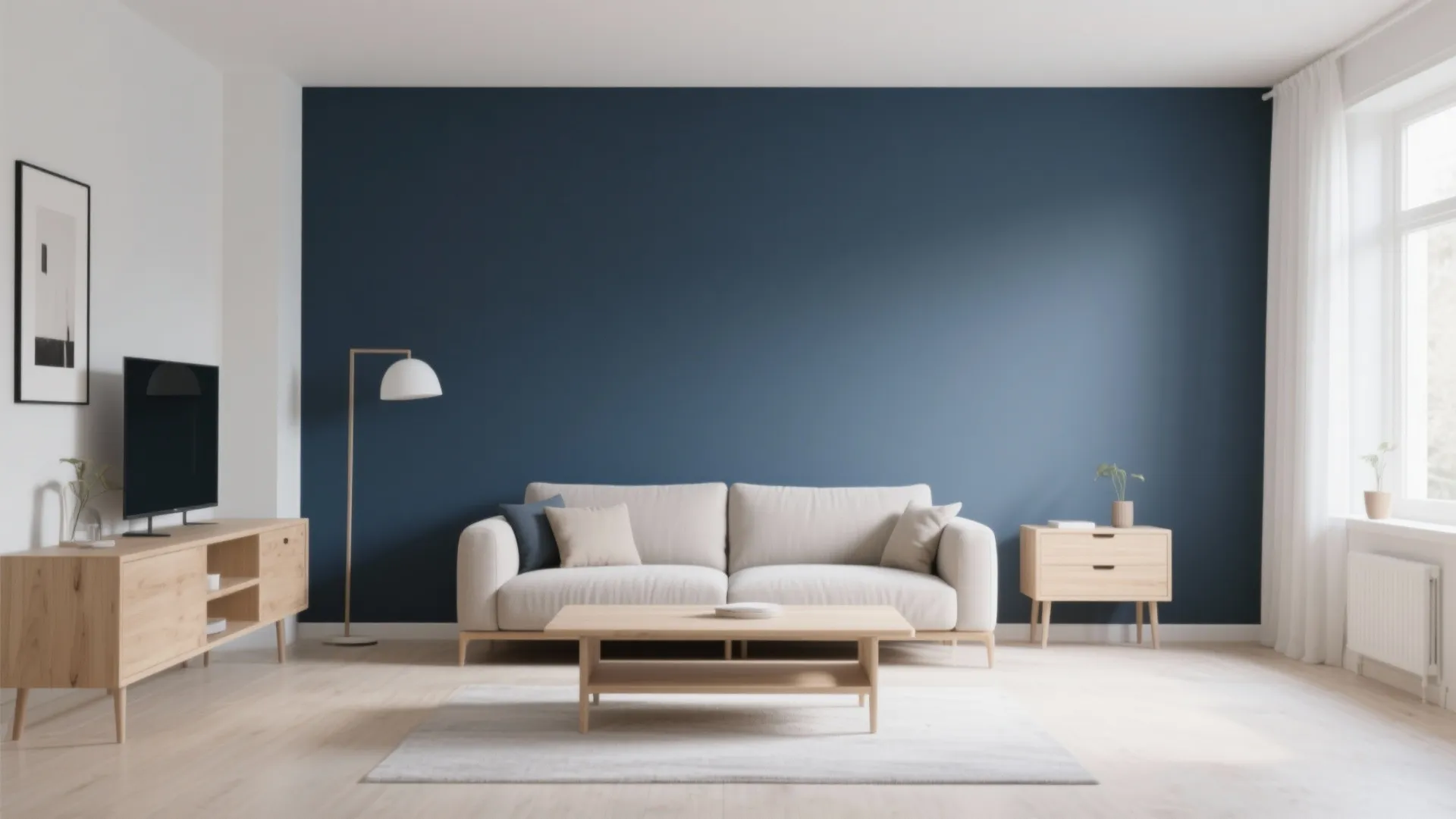 1. Minimalist Navy Wall Accent