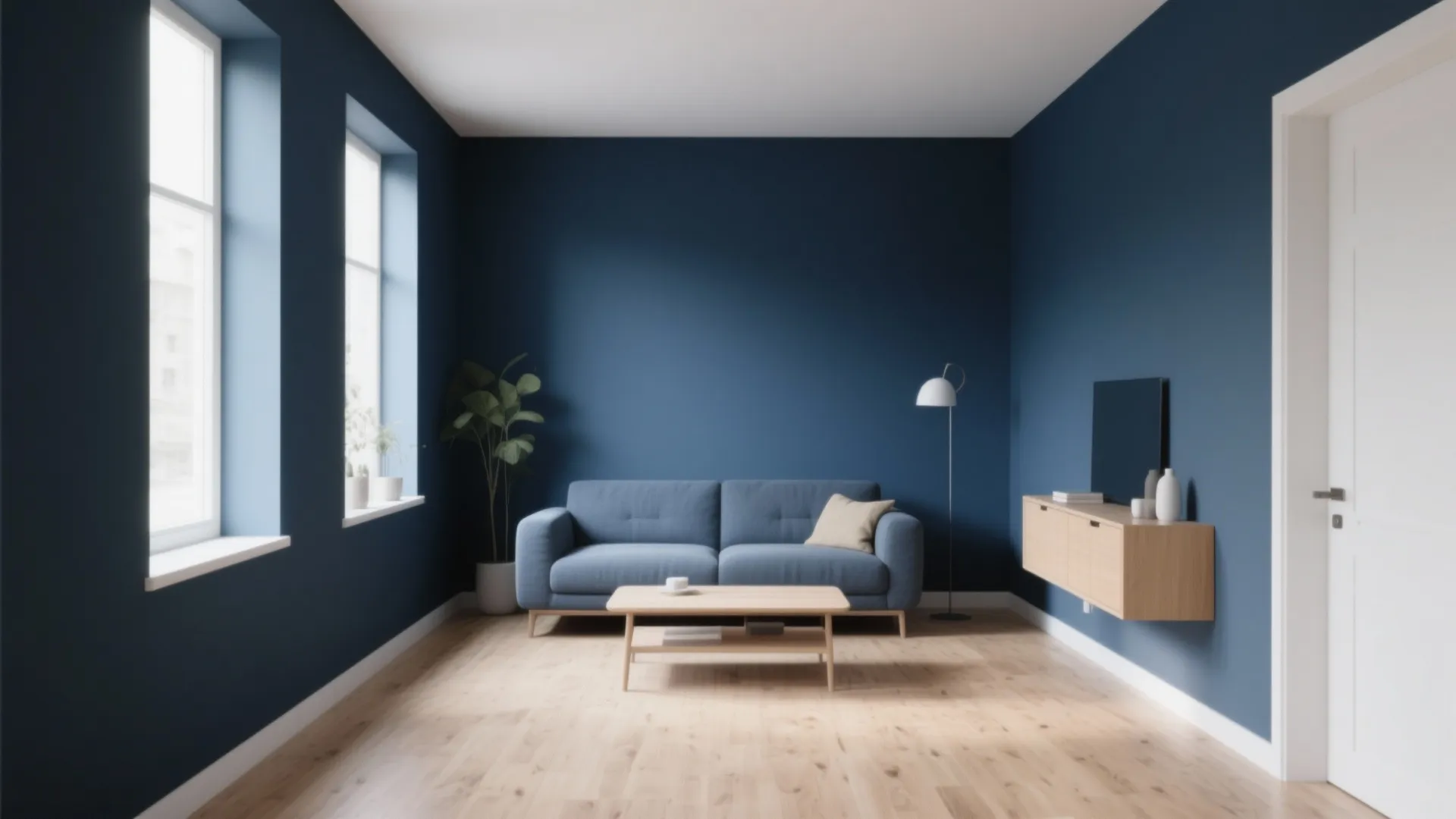 1. Minimalist Navy Walls