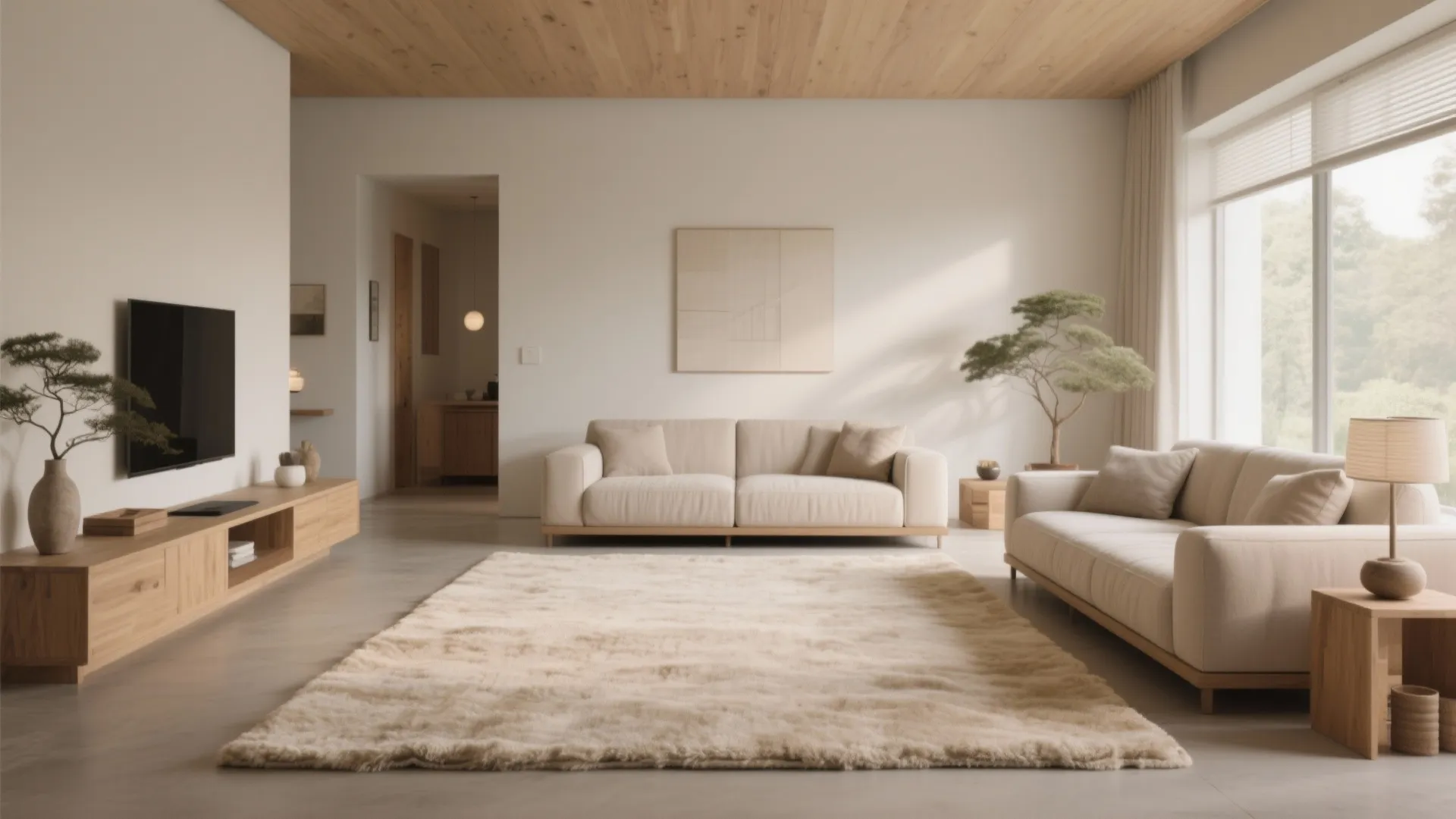 1. Minimalist Neutral Rugs