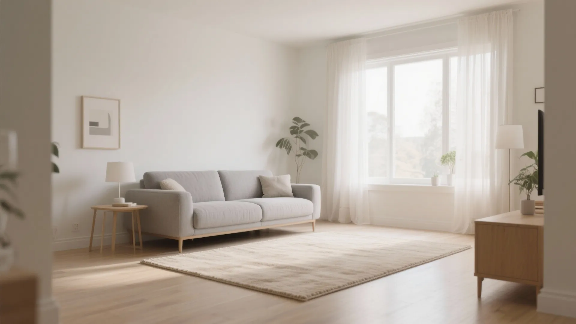 Minimalist Neutral Rug for Airy Feel