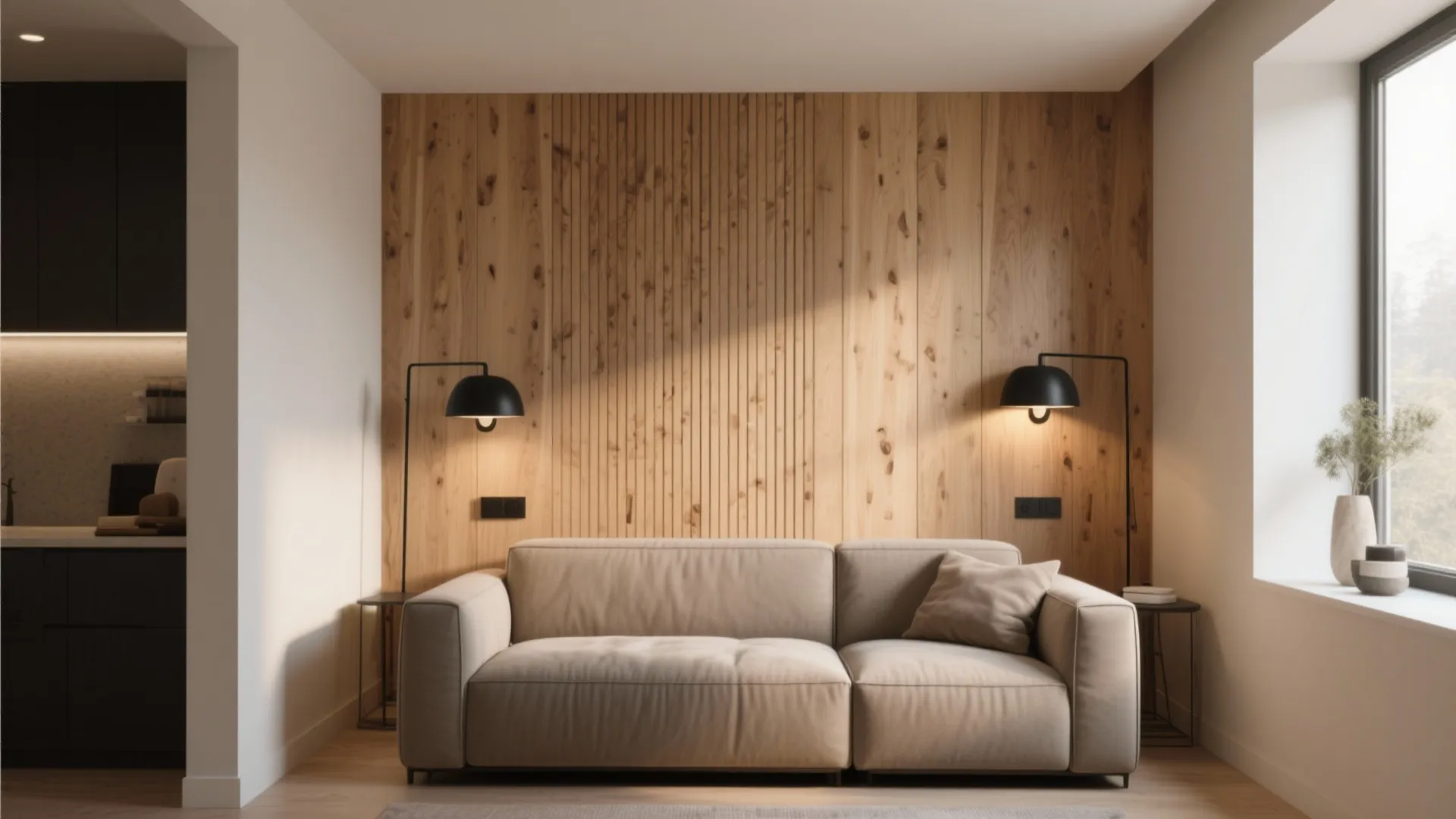 1. Minimalist Wooden Accent Wall
