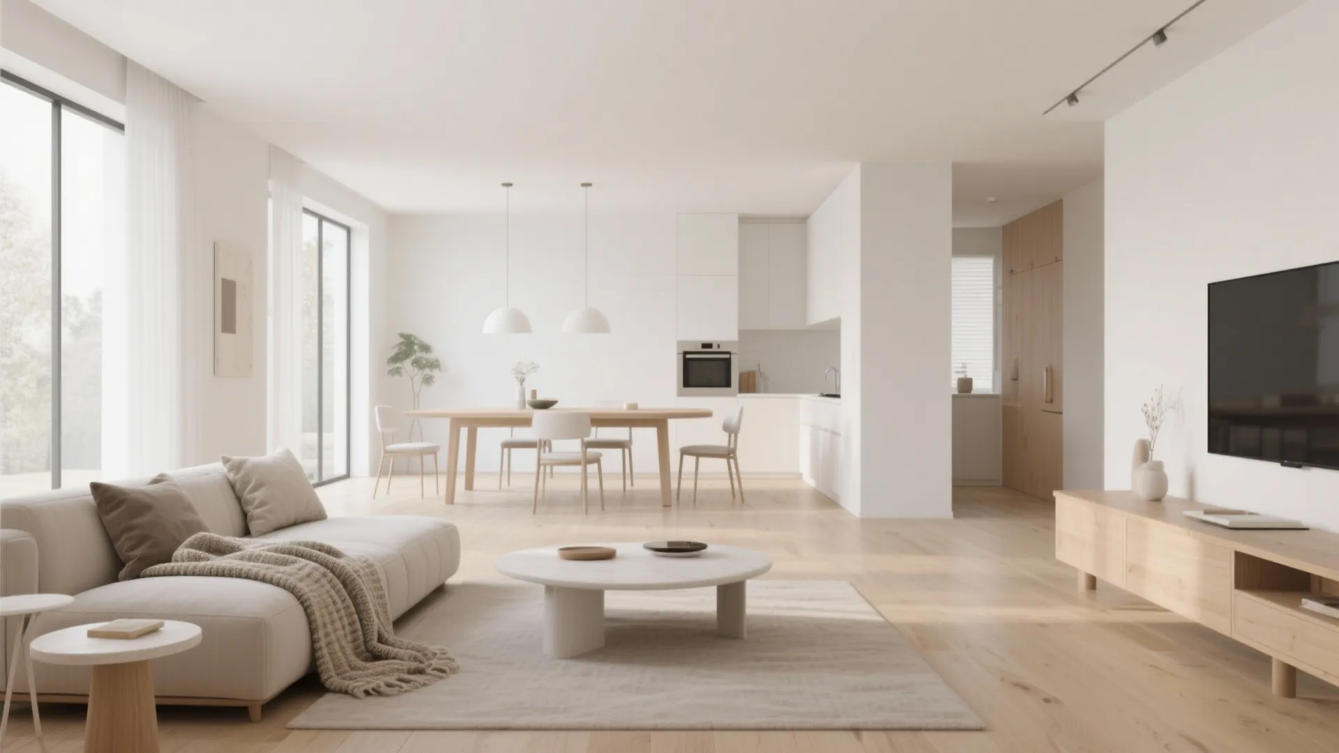 1. Minimalist Open-Plan Flow