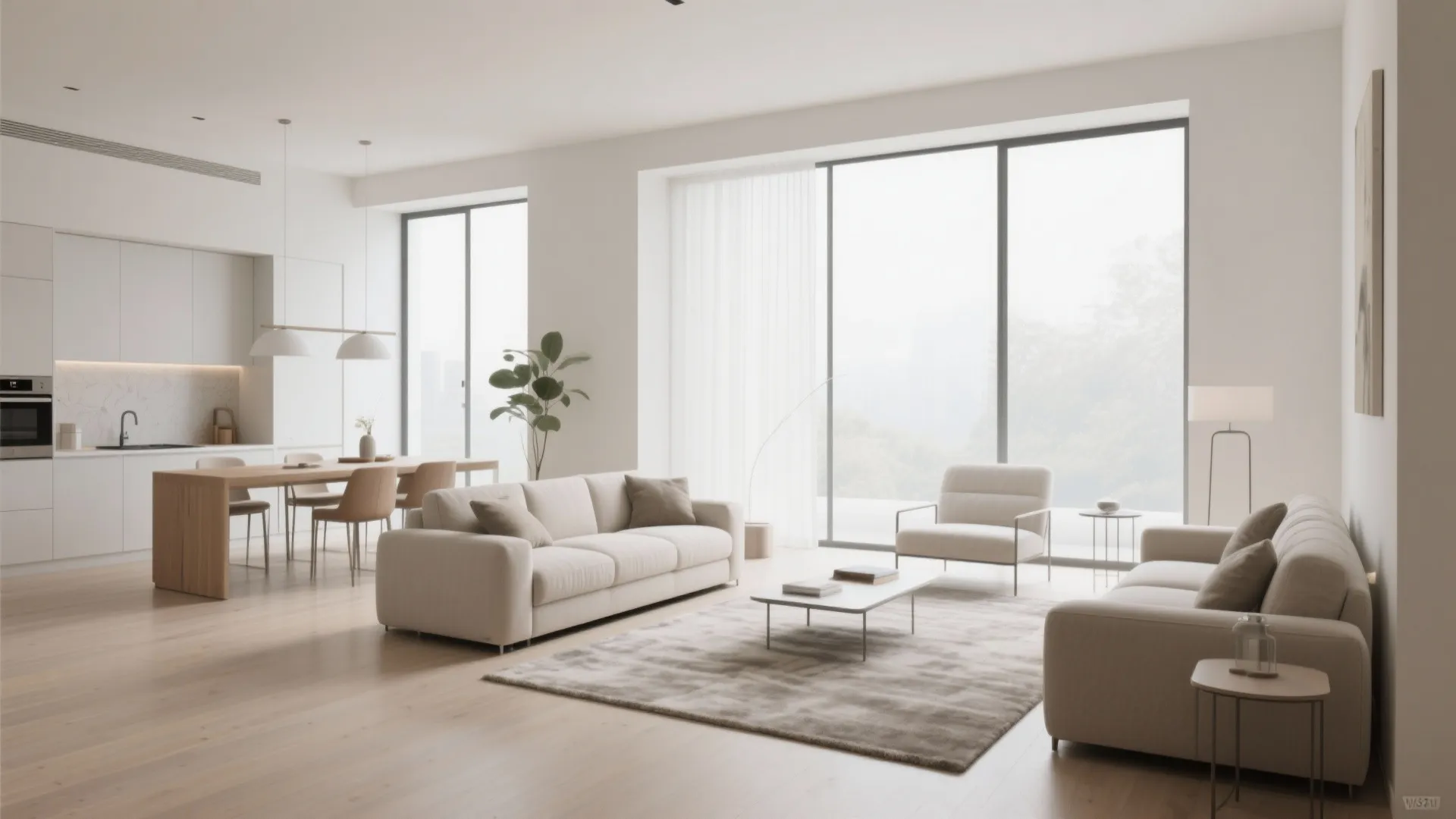 1. Minimalist open-plan layout