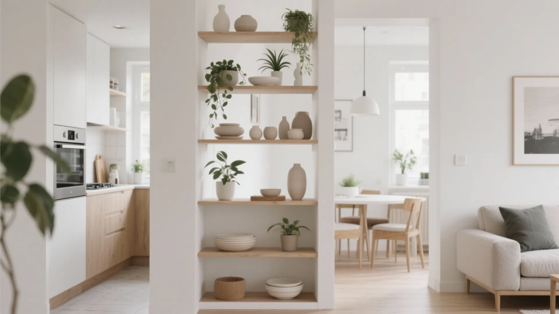 1. Minimalist Open-Shelf Divider