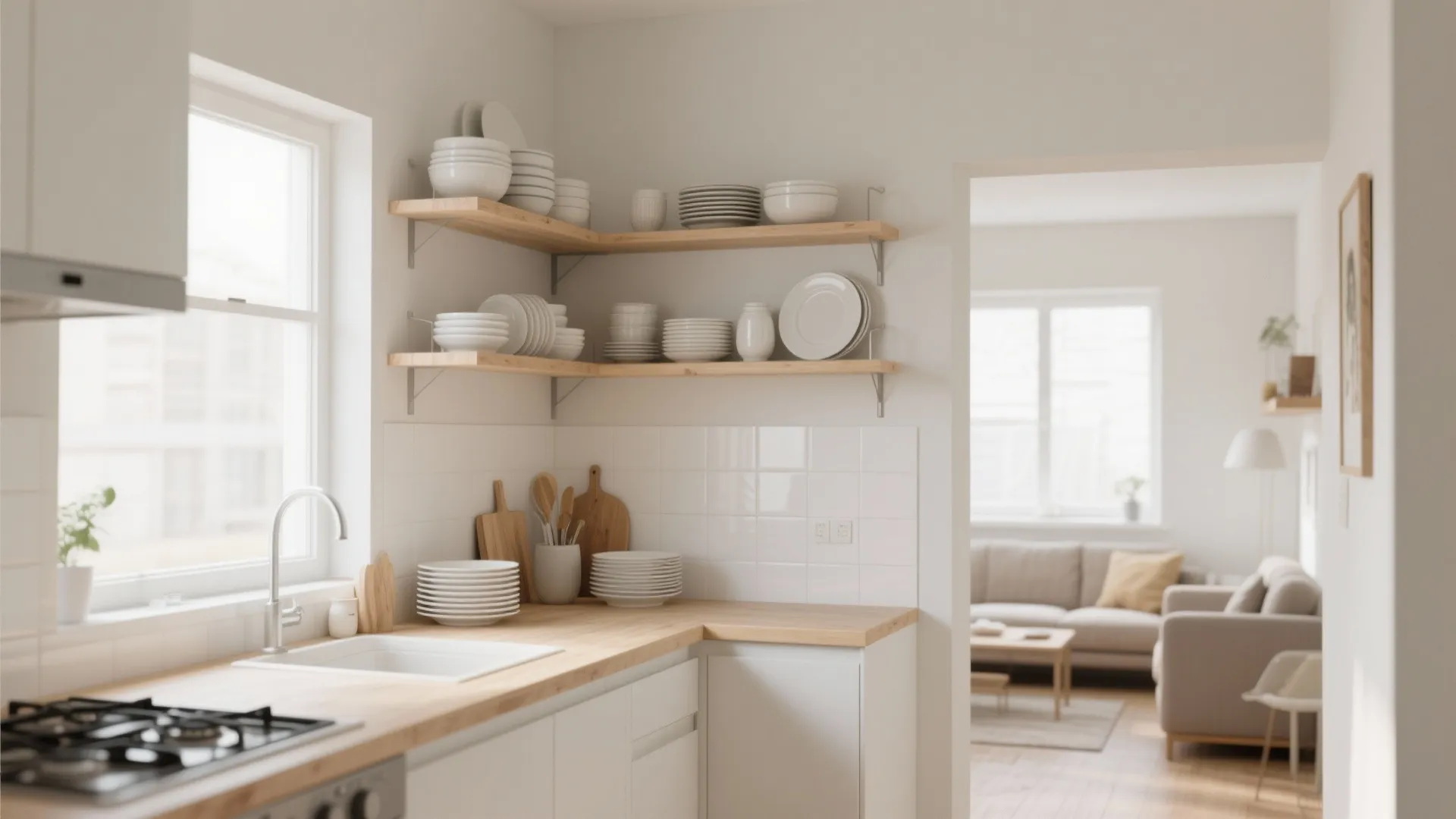 1. Minimalist Open Shelving