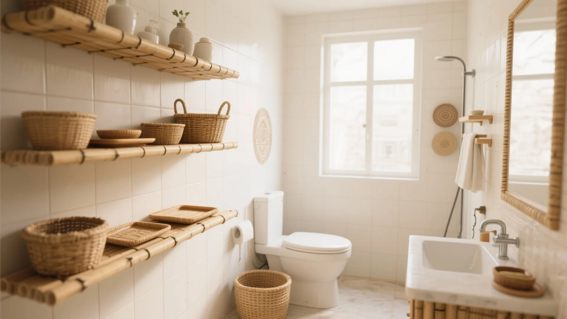 Minimalist storage with open shelves