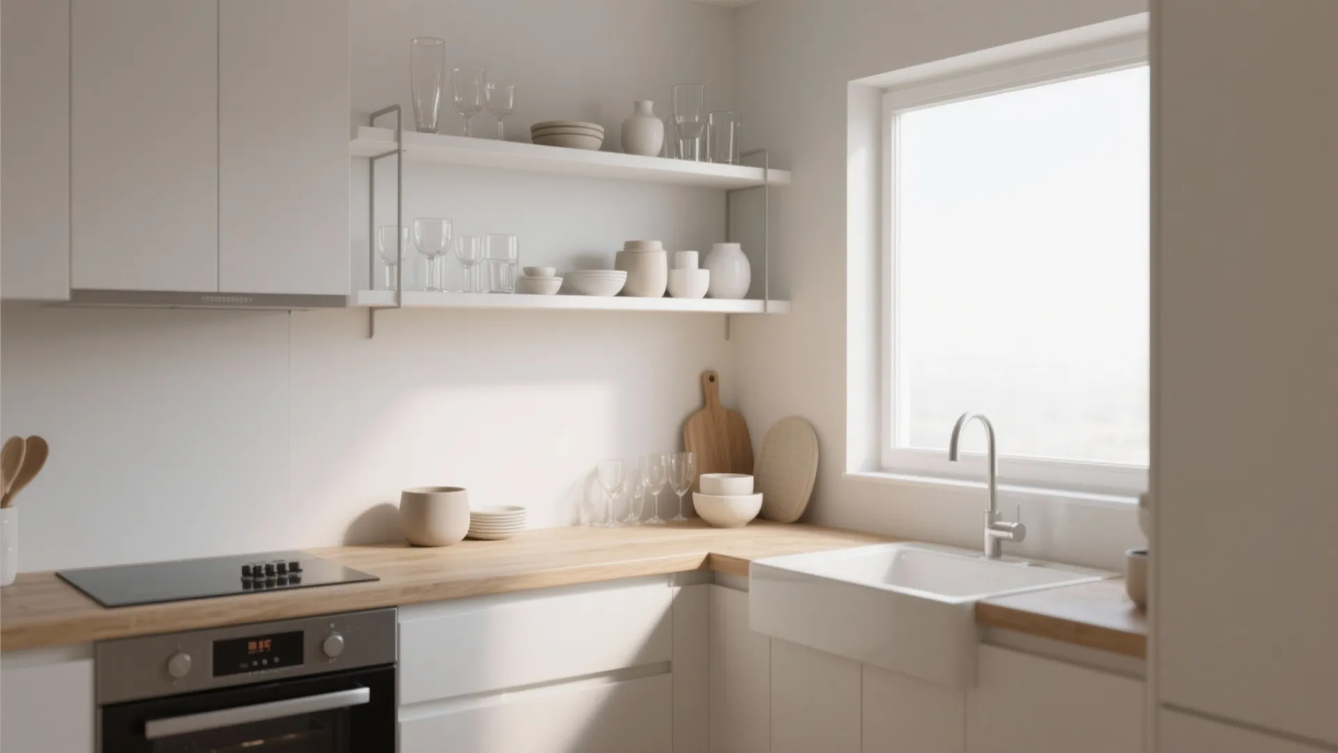 Minimalist Open Shelves