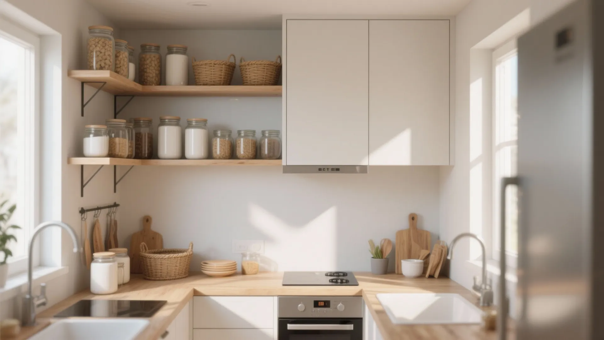 Minimalist open shelving