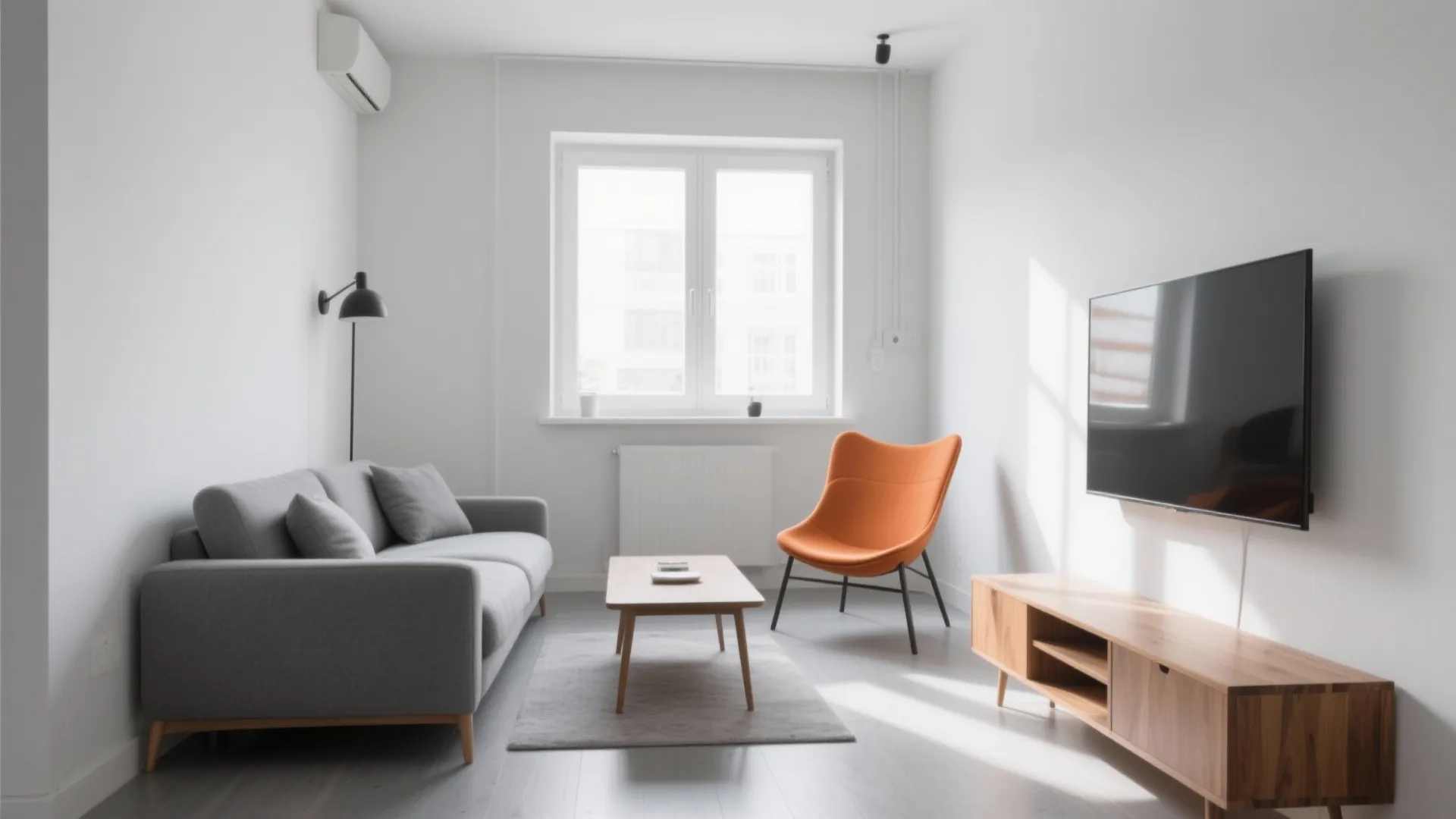 1. Modern Minimalist with a Pop of Orange