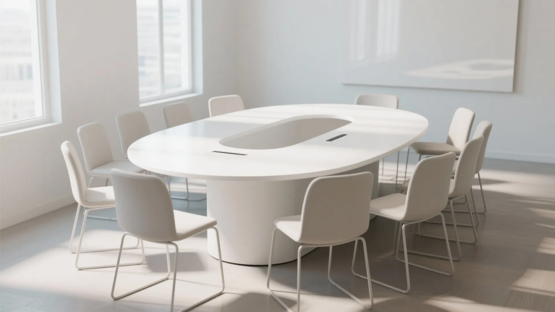 Minimalist Oval Table for Inclusive Conversations