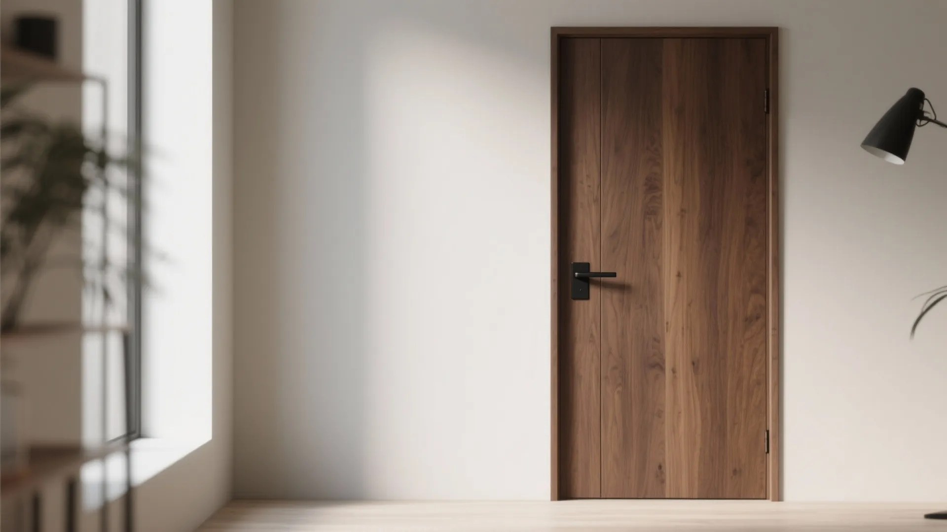 Minimalist Flat Panel Wooden Door