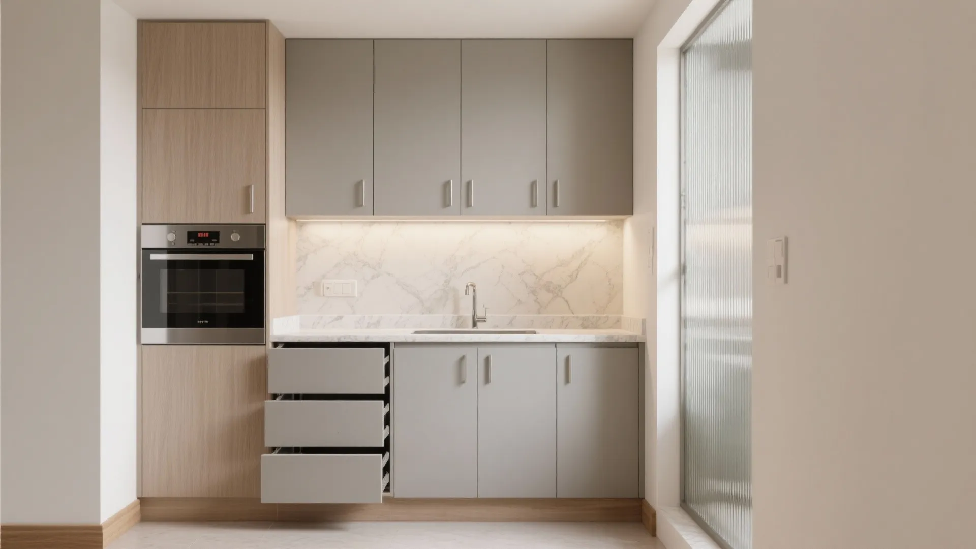 Minimalist Kitchen Storage for 2 BHK Apartments