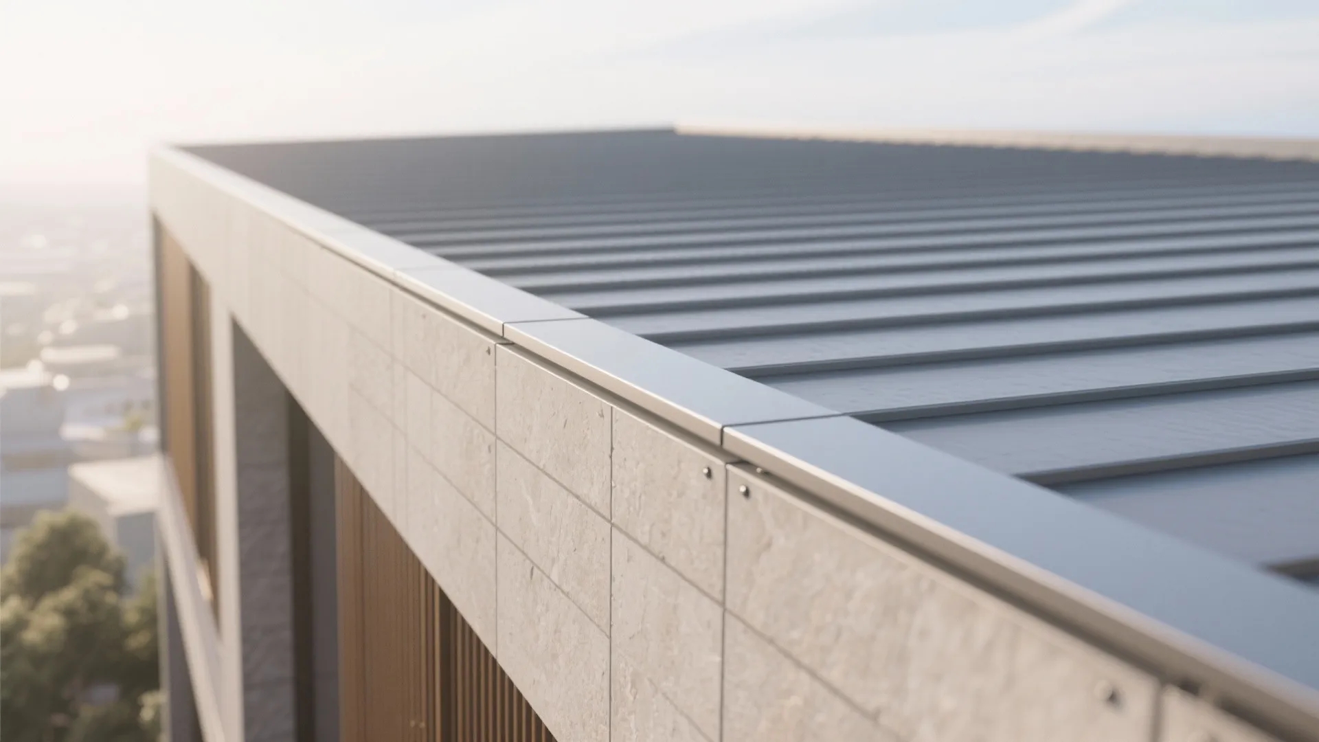 Minimalist Parapet Profile with a Shadow Gap