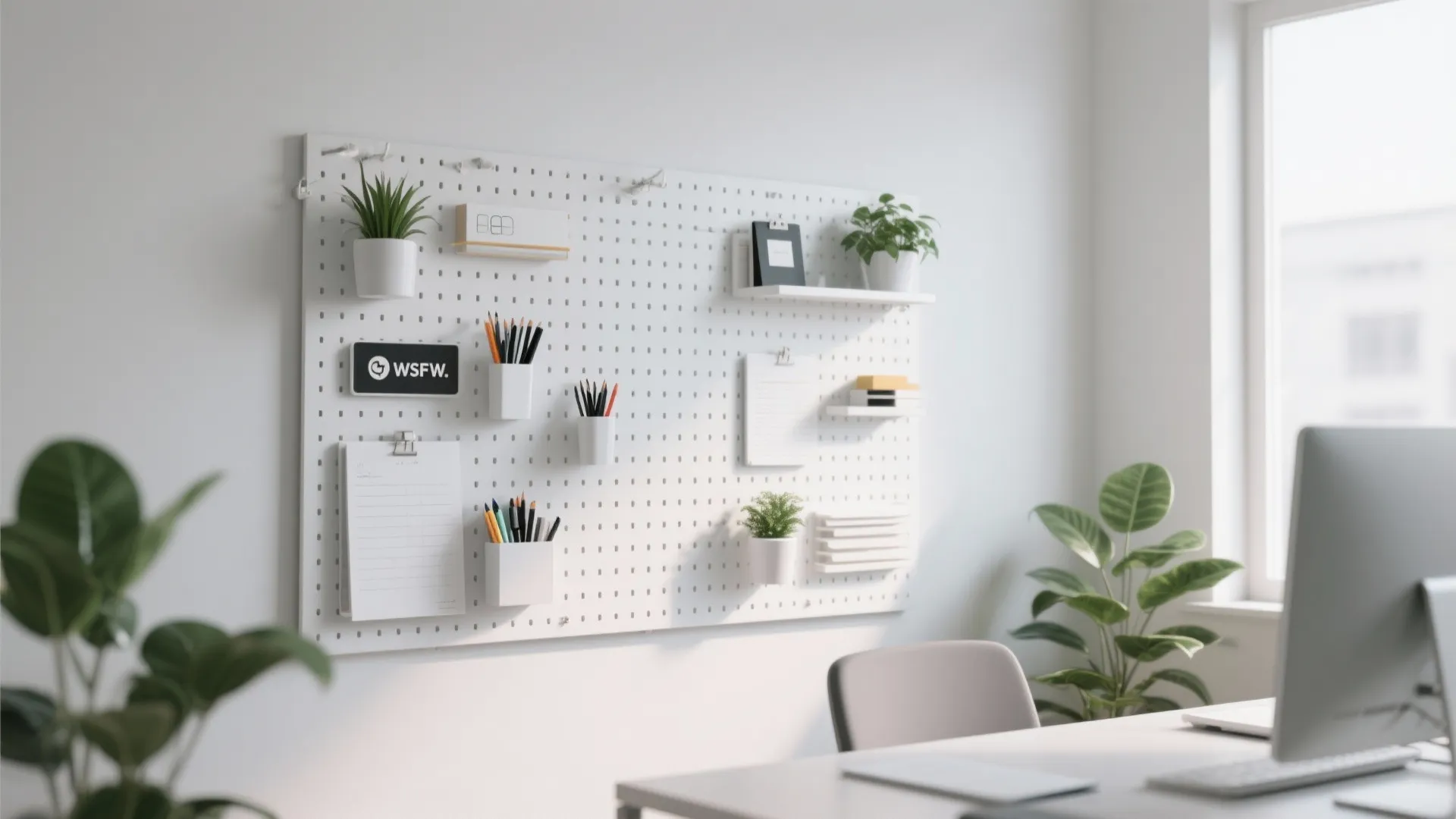8. Minimalist Pegboard System