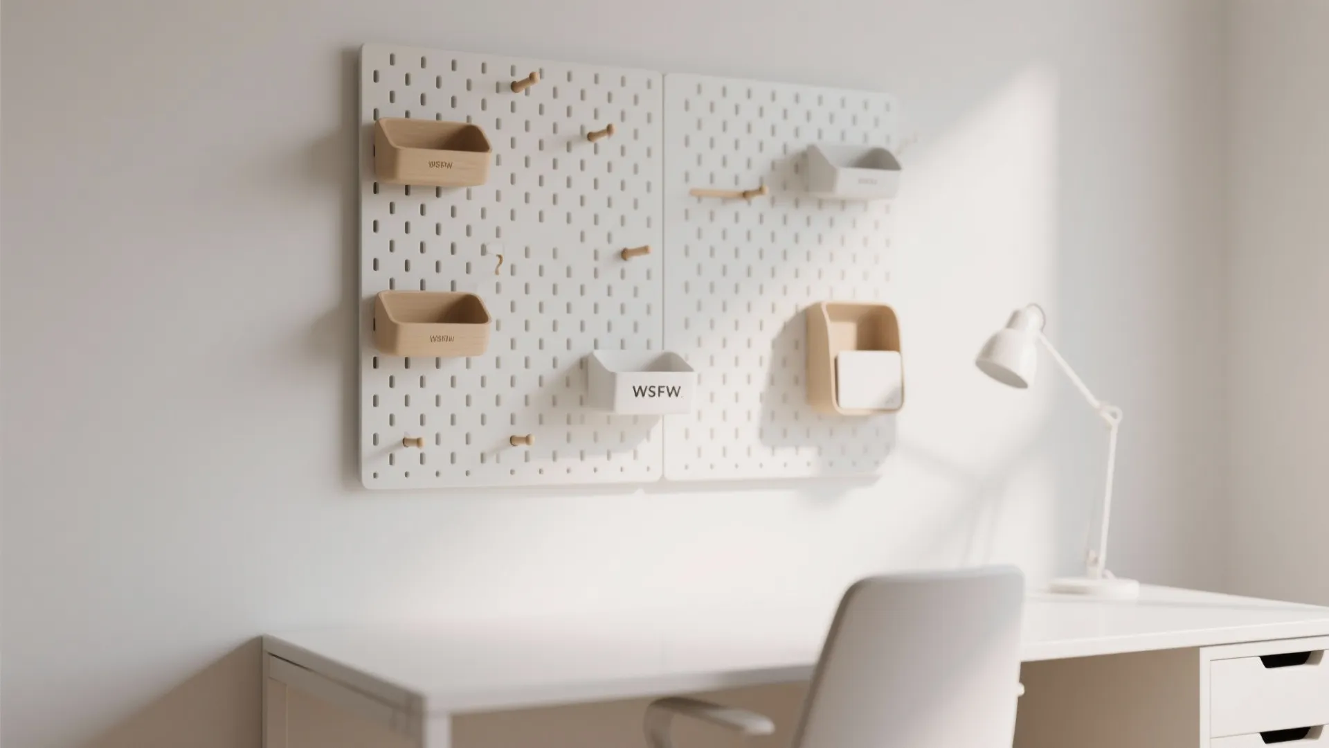 10. Minimalist Pegboard Grid
