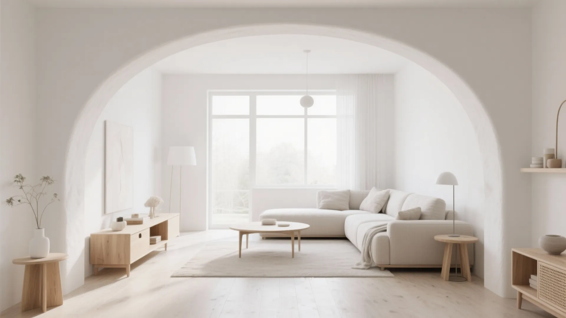 Minimalist White Plaster Arches