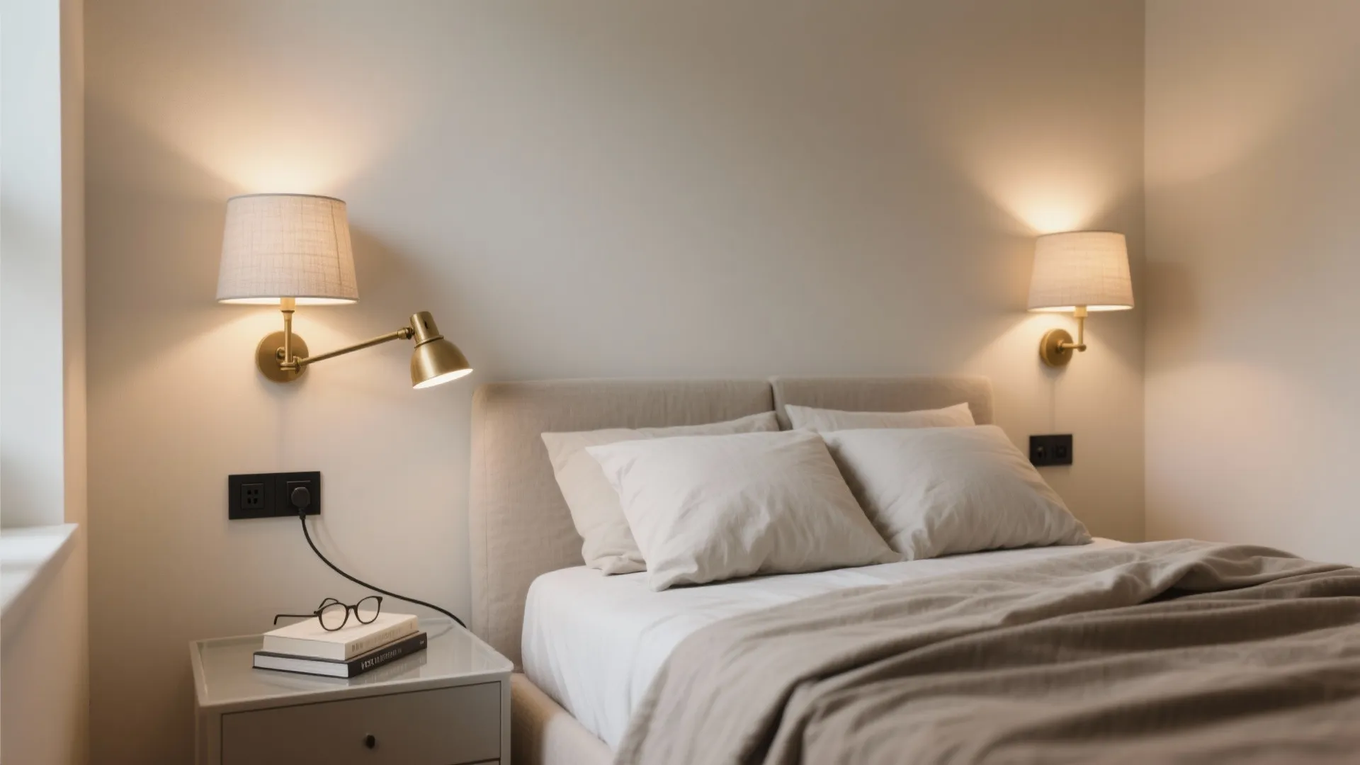 1) Minimalist plug-in sconces for rental-friendly flexibility