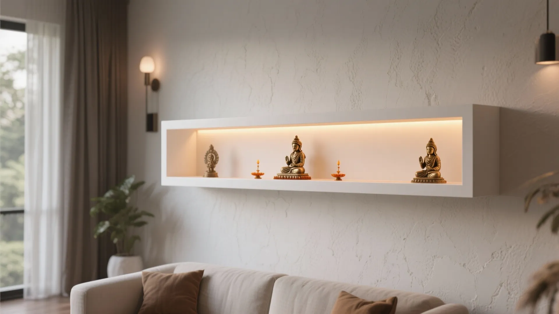 Minimalist Wall-Mounted Pooja Shelf