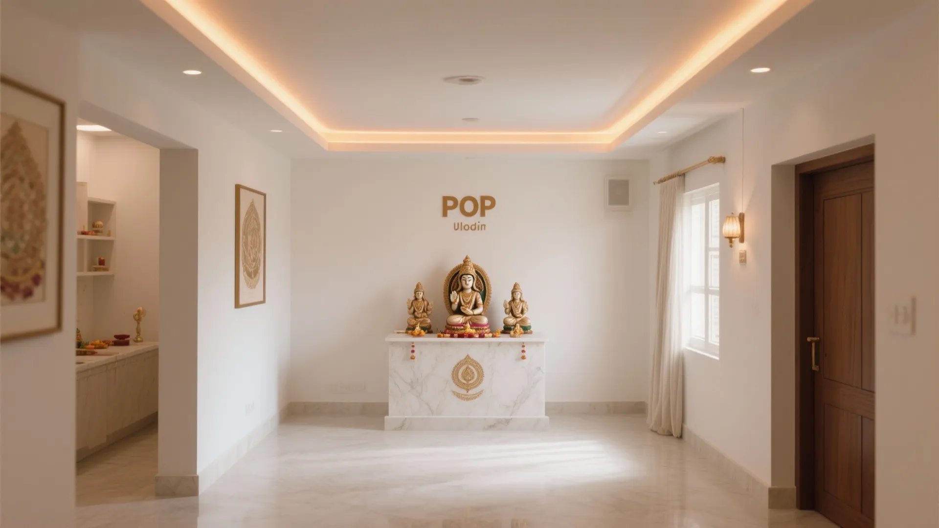 Minimalist POP Ceiling with Soft Lighting