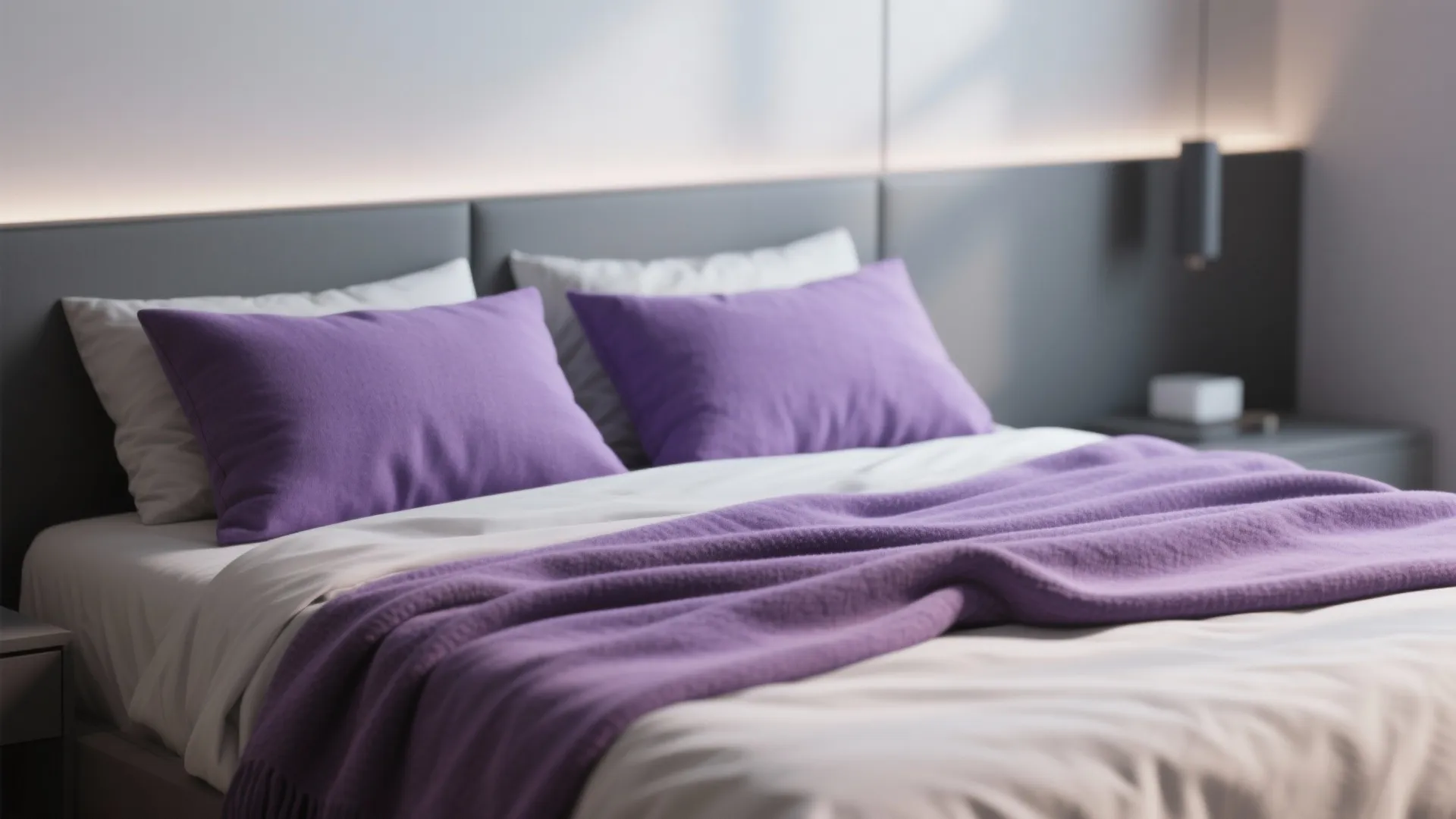 3. Minimalist Purple Accents