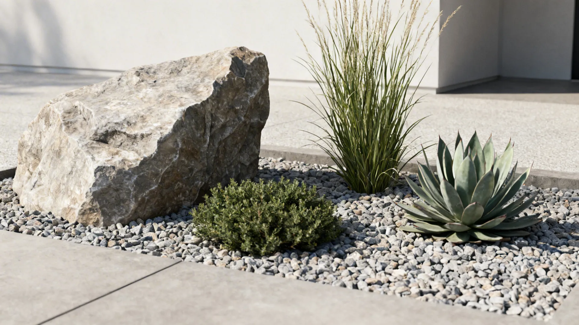 4. Minimalist Rock and Plant Palette