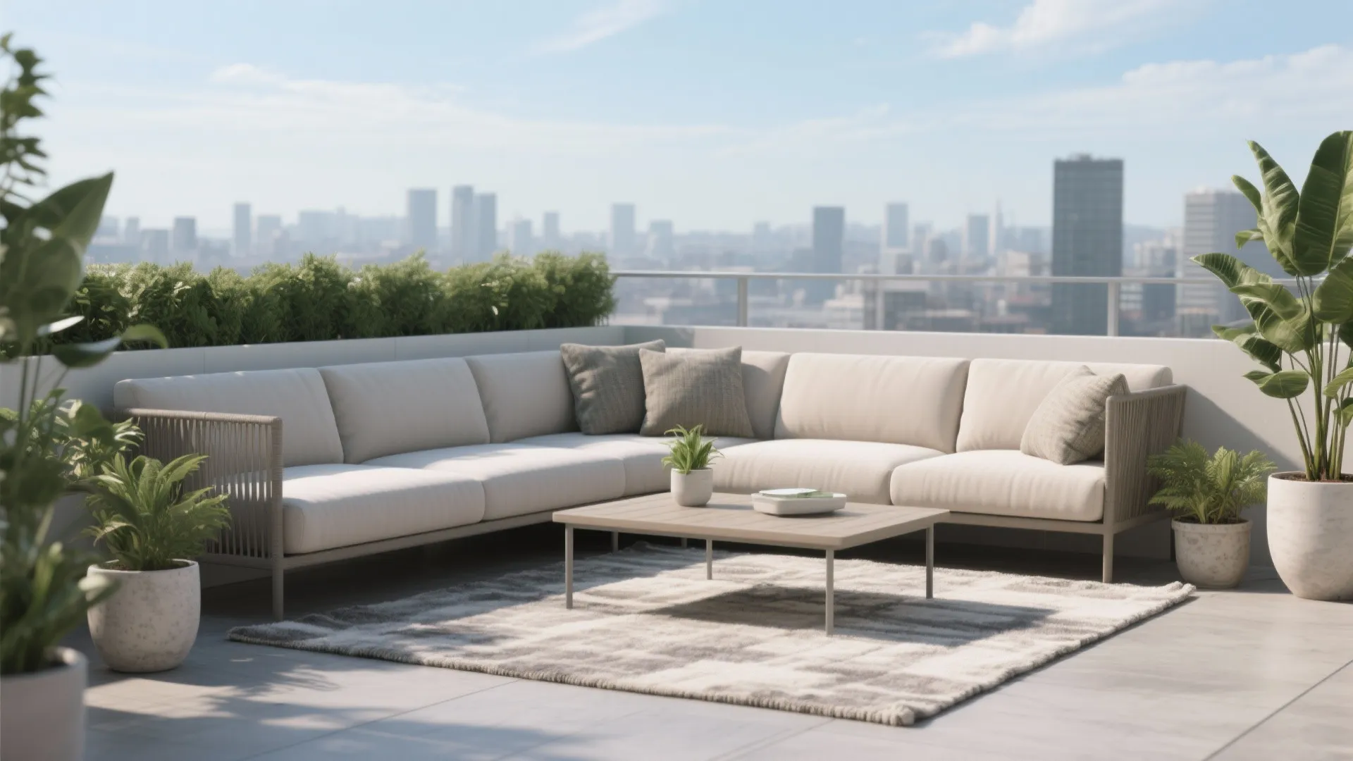 1. Minimalist Open-Air Lounge