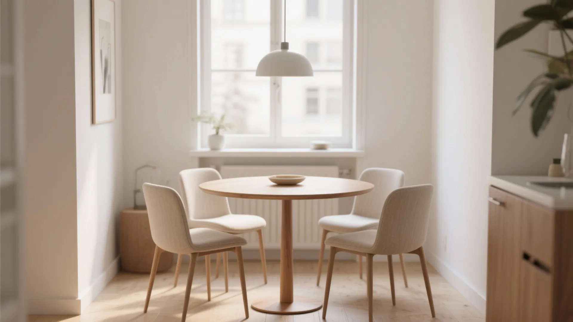 Minimalist round table setup