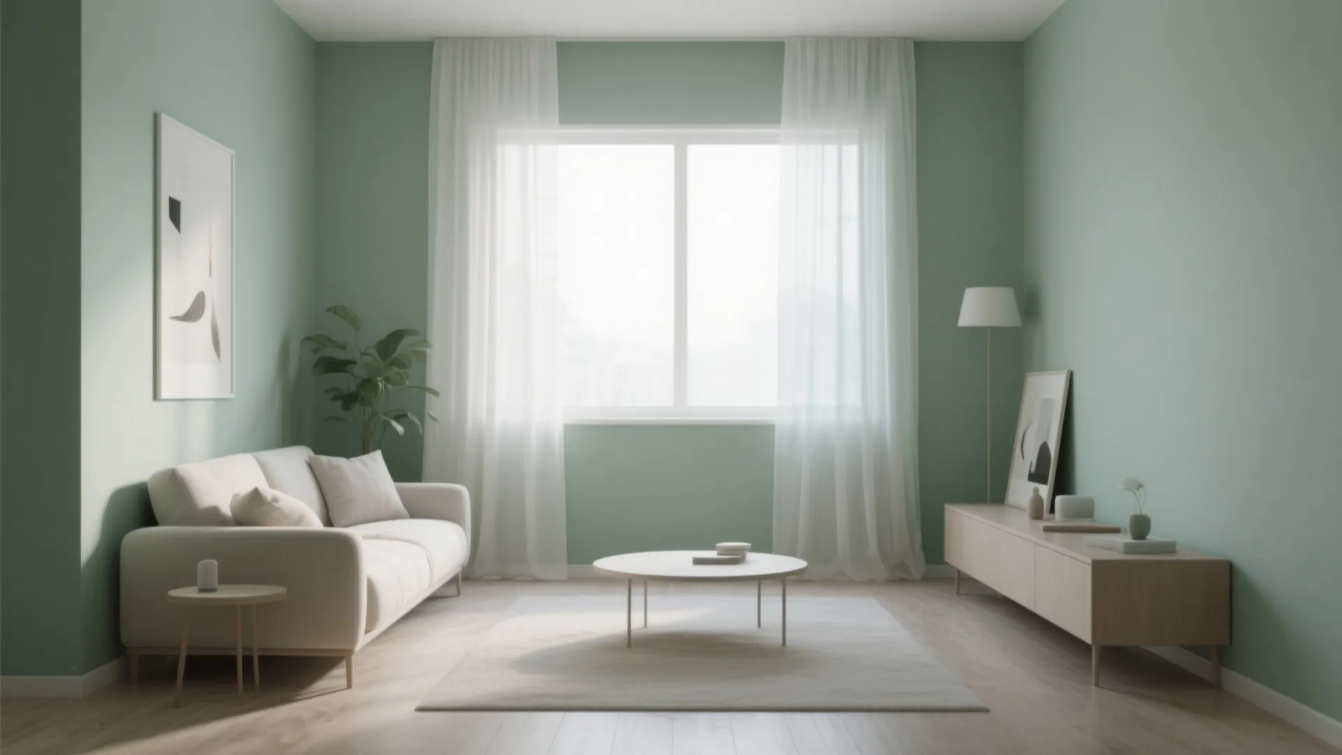 1. Minimalist Sage Green Walls