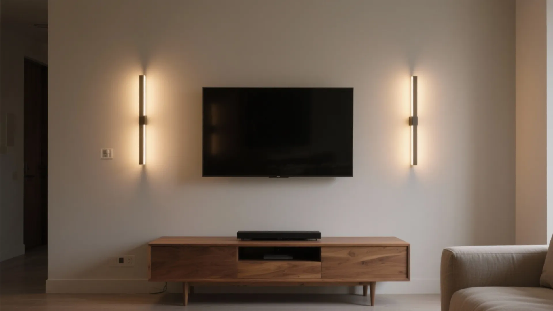 Minimalist sconces that layer ambient warmth