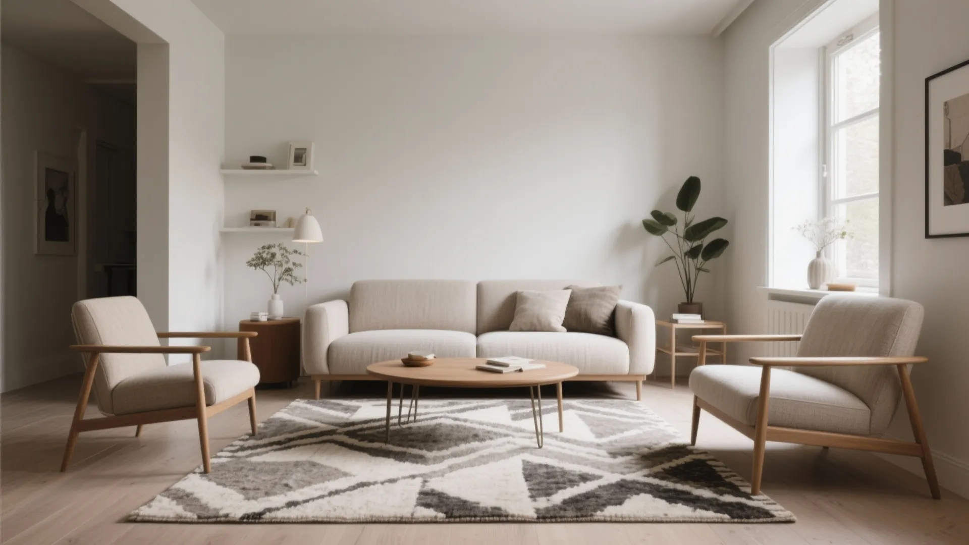 Cozy Minimalist Seating Zone