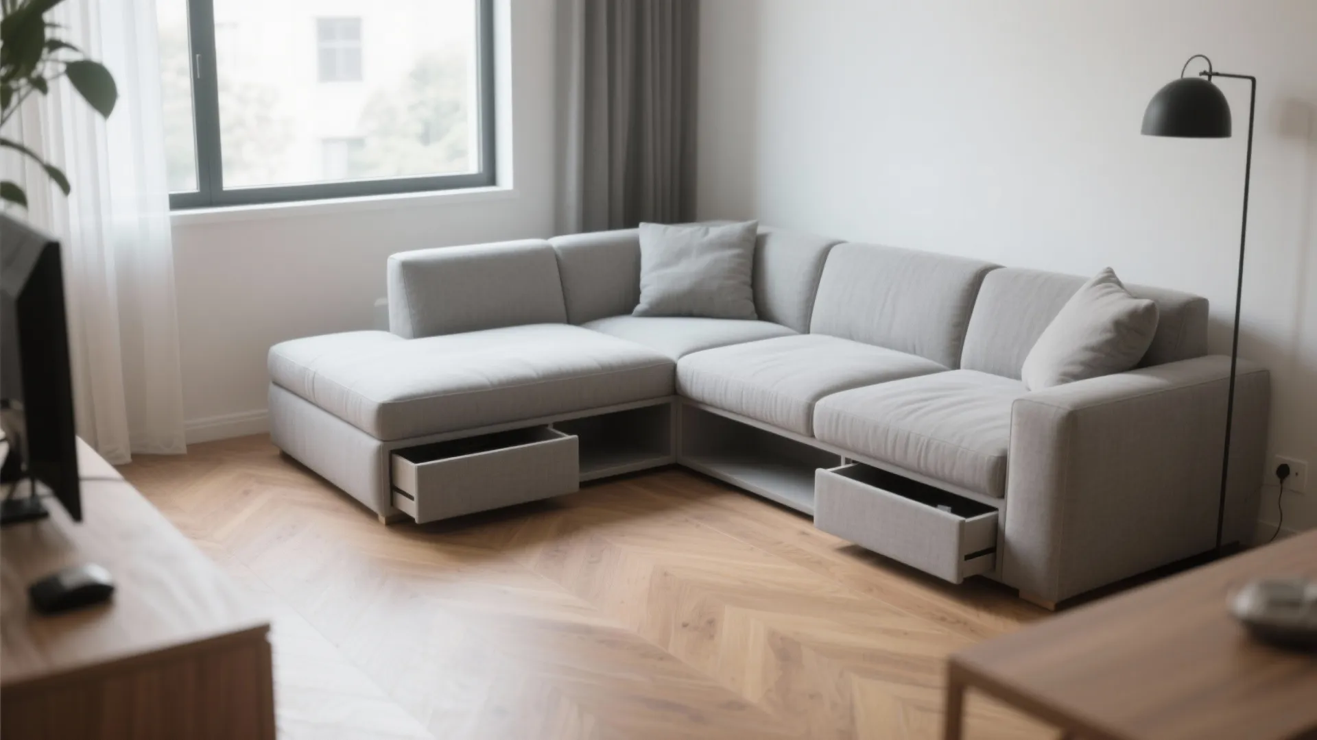 Minimalist Sectional with Storage