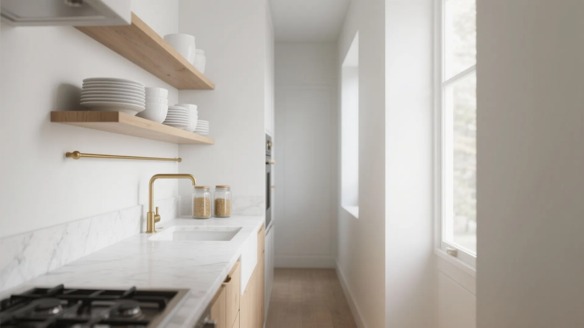 Minimalist Open Shelving with Clean Lines