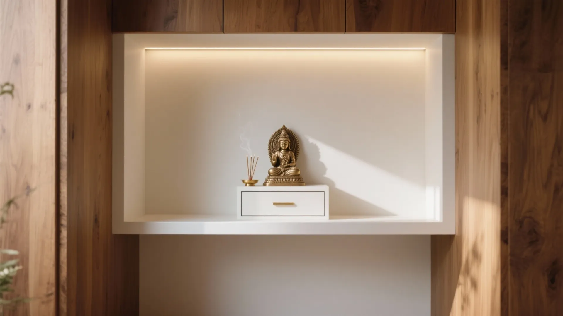 Minimalist pooja shelf storage