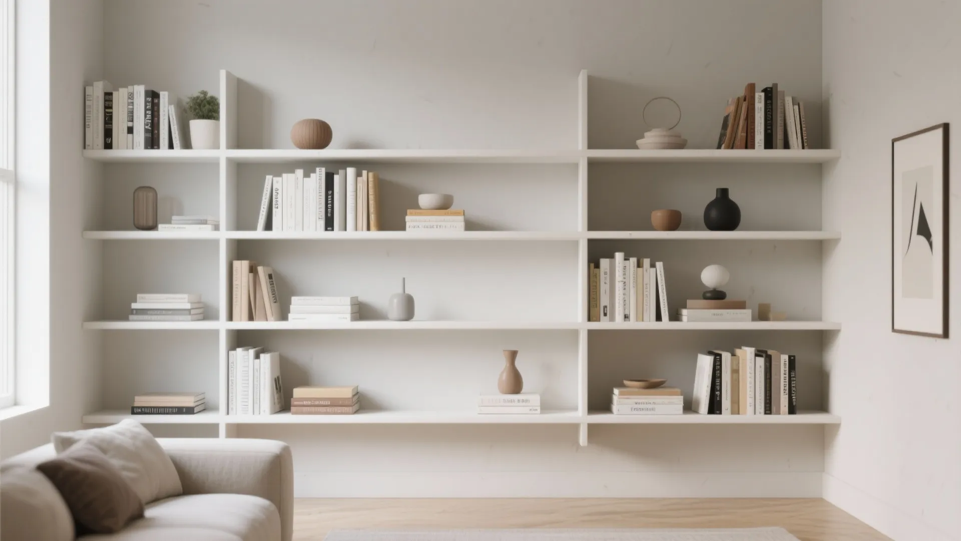 1. Minimalist Shelf Styling