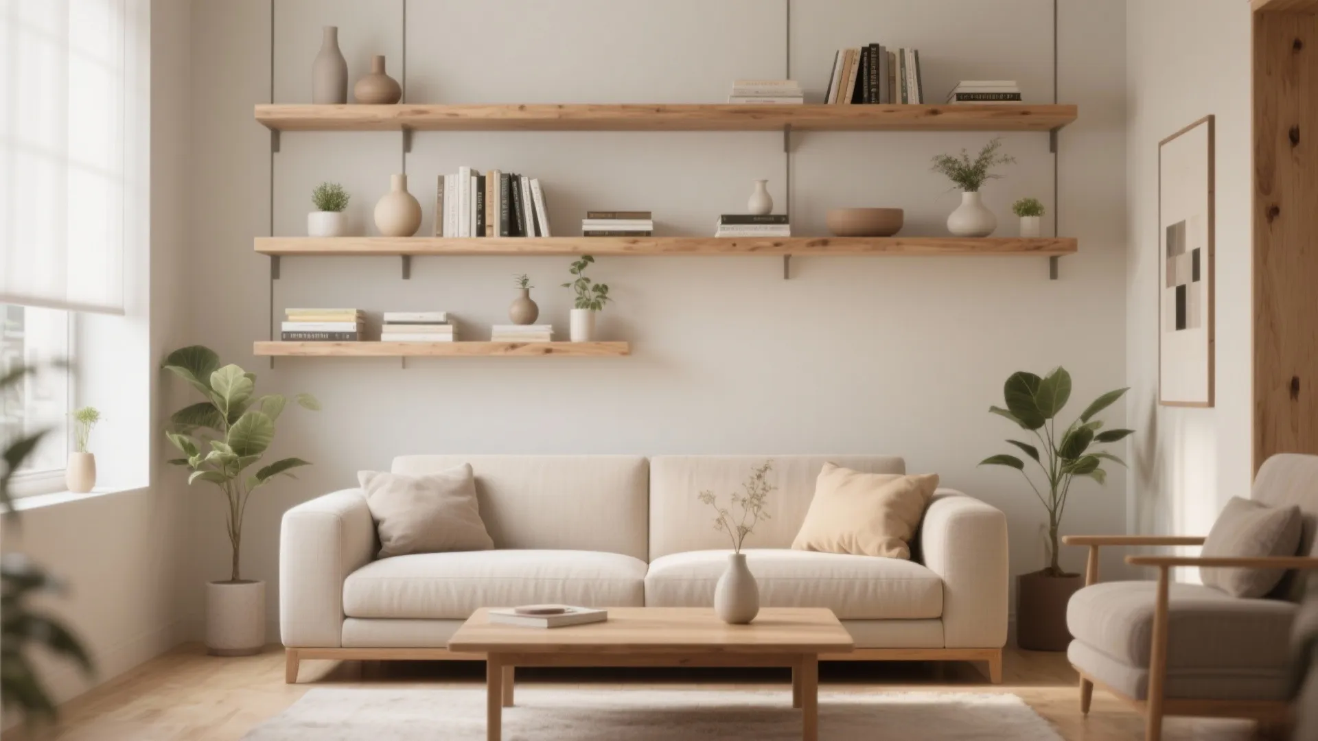 1. Minimalist Shelving for Decor and Storage