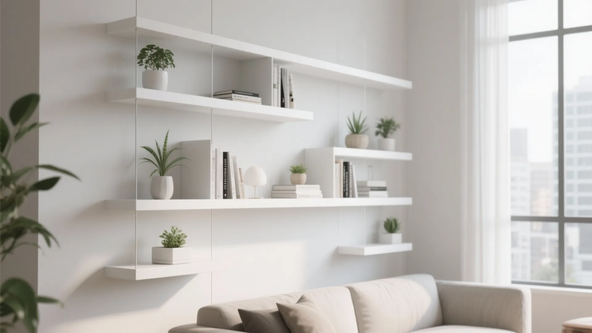1. Minimalist Floating Shelves