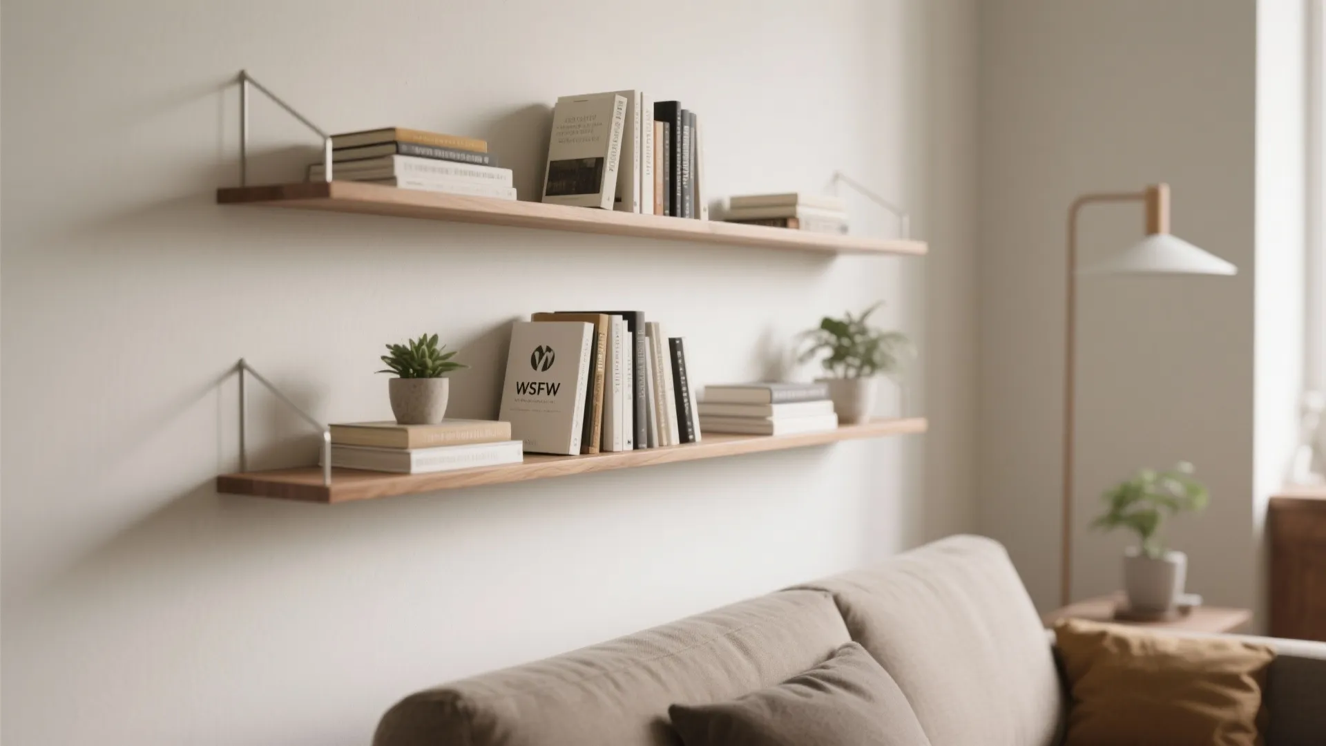 Minimalist shelving for visual calm