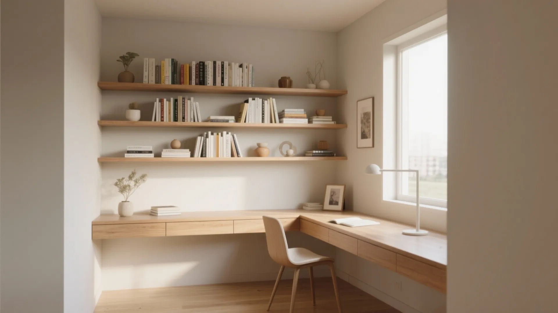 Minimalist shelving for a clutter-free mind