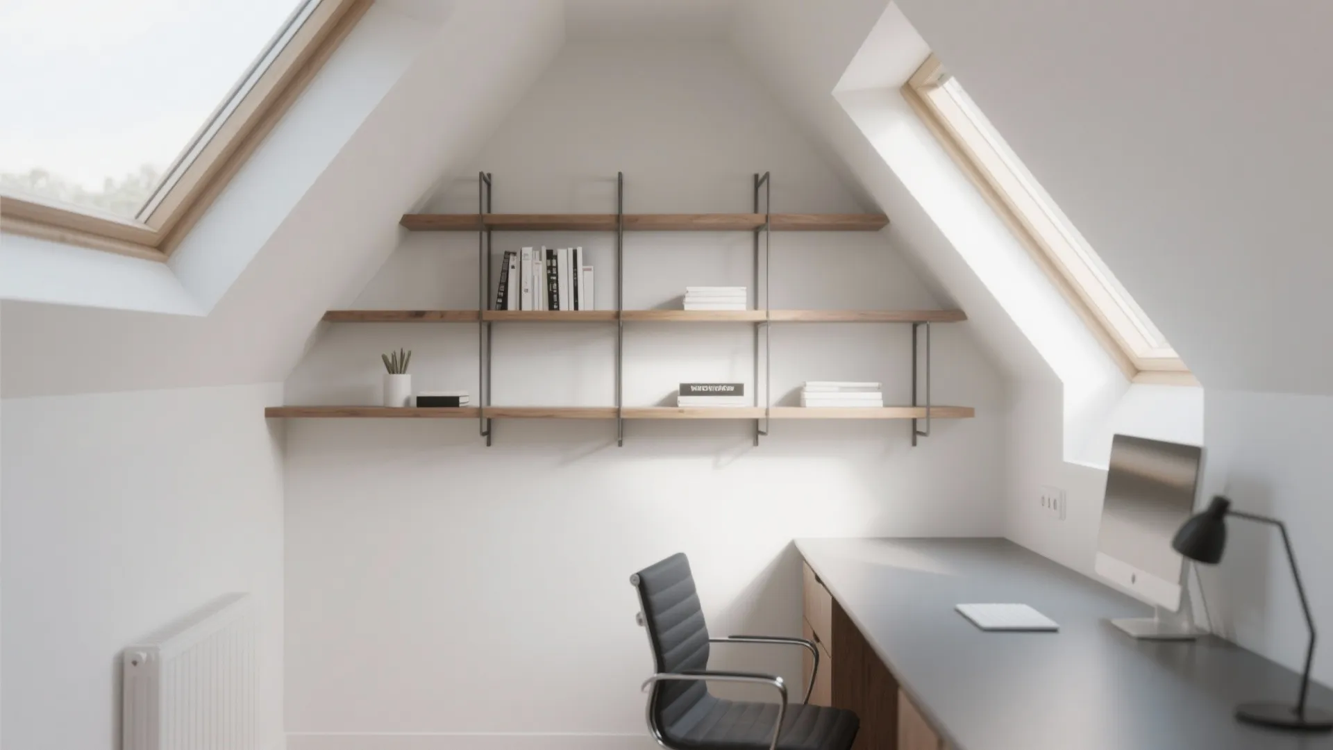 Minimalist shelving for focus