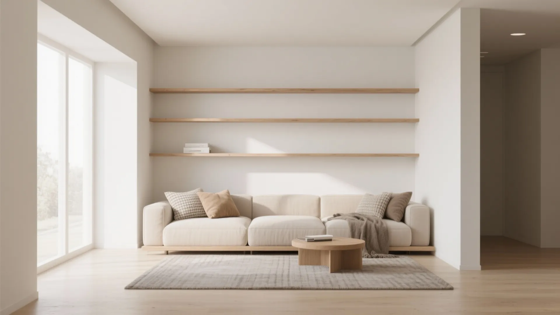 1. Minimalist Shelving Alcove