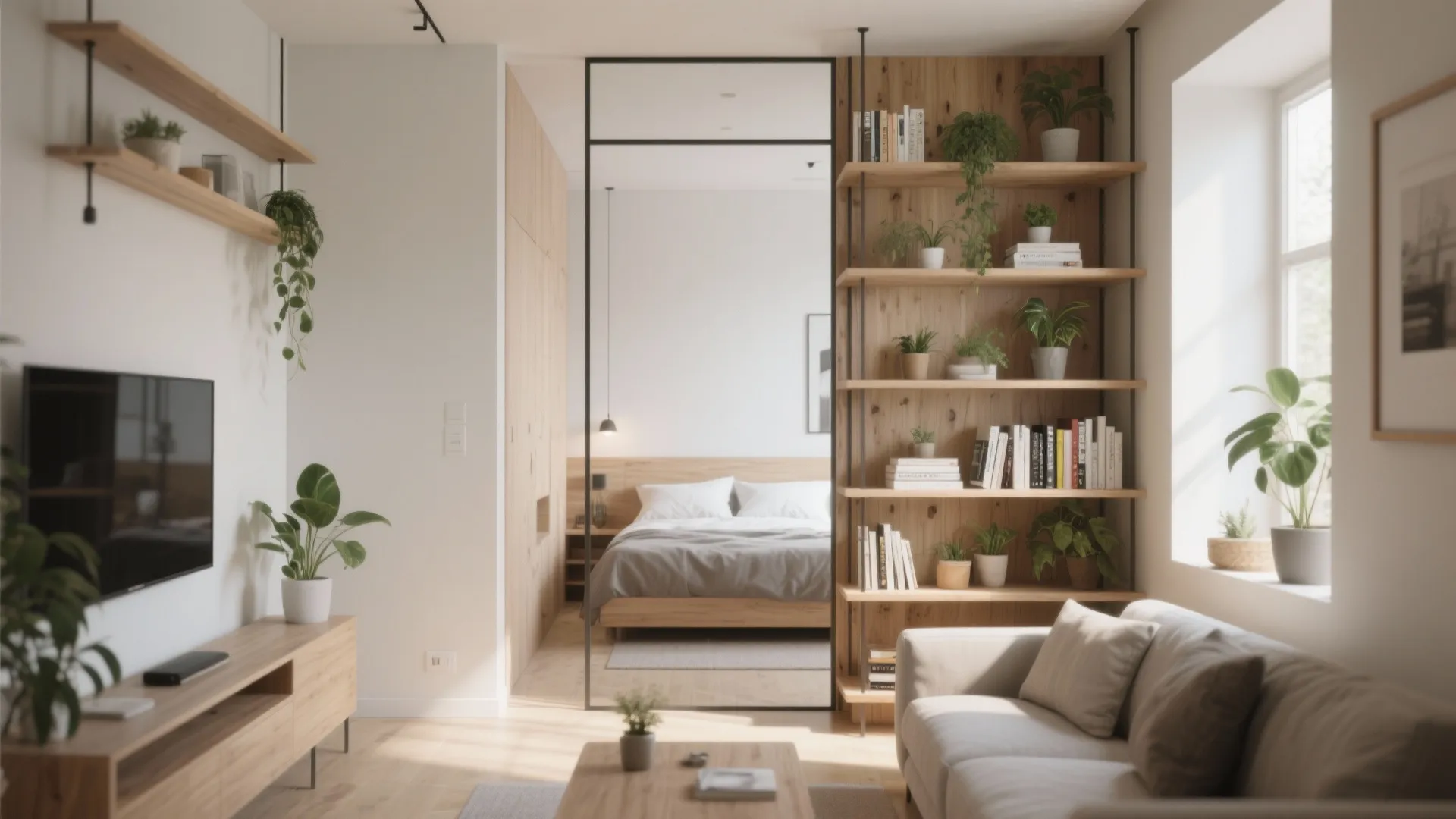 Minimalist Partition Shelving