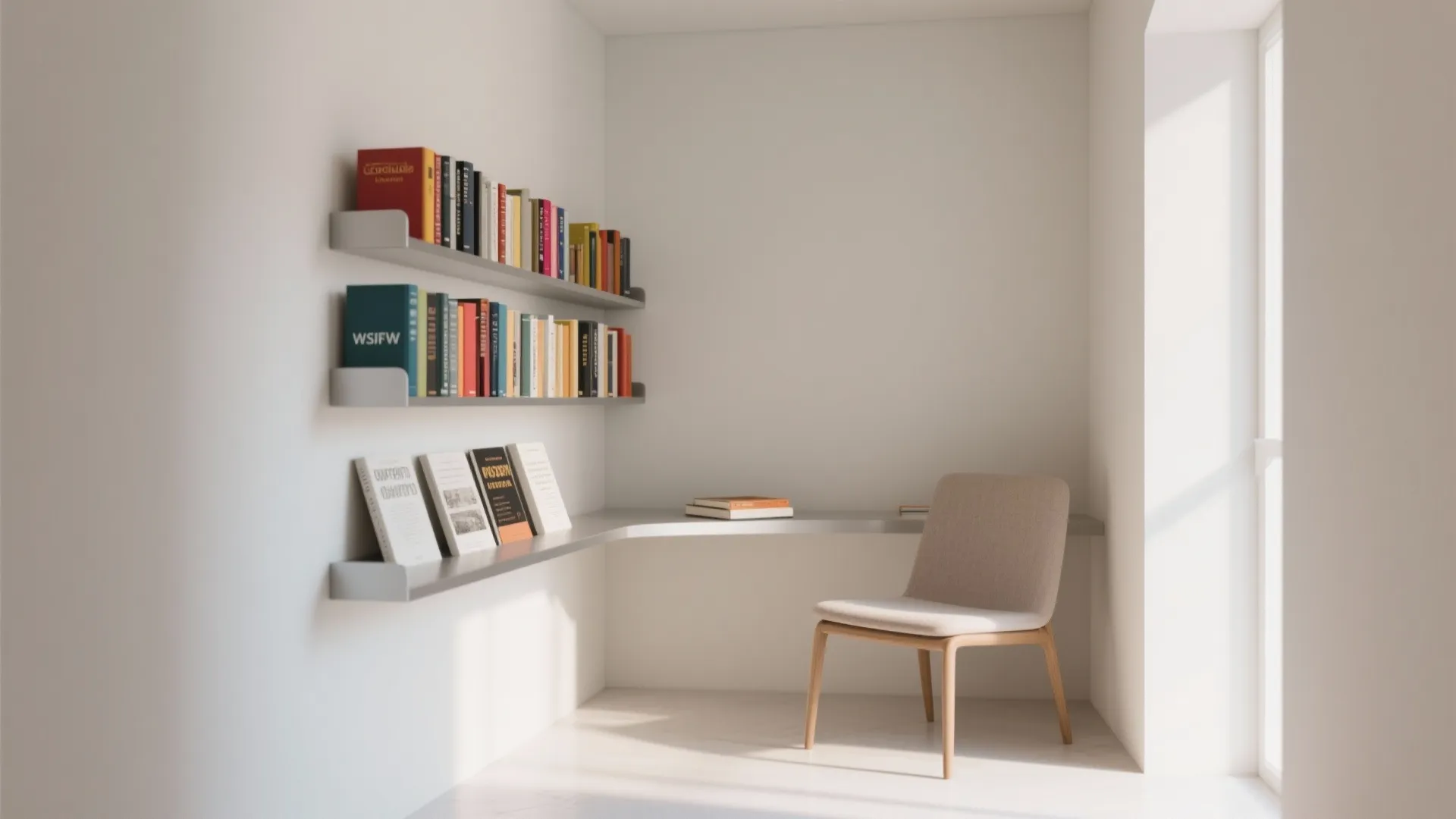 Minimalist Shelving for Focus