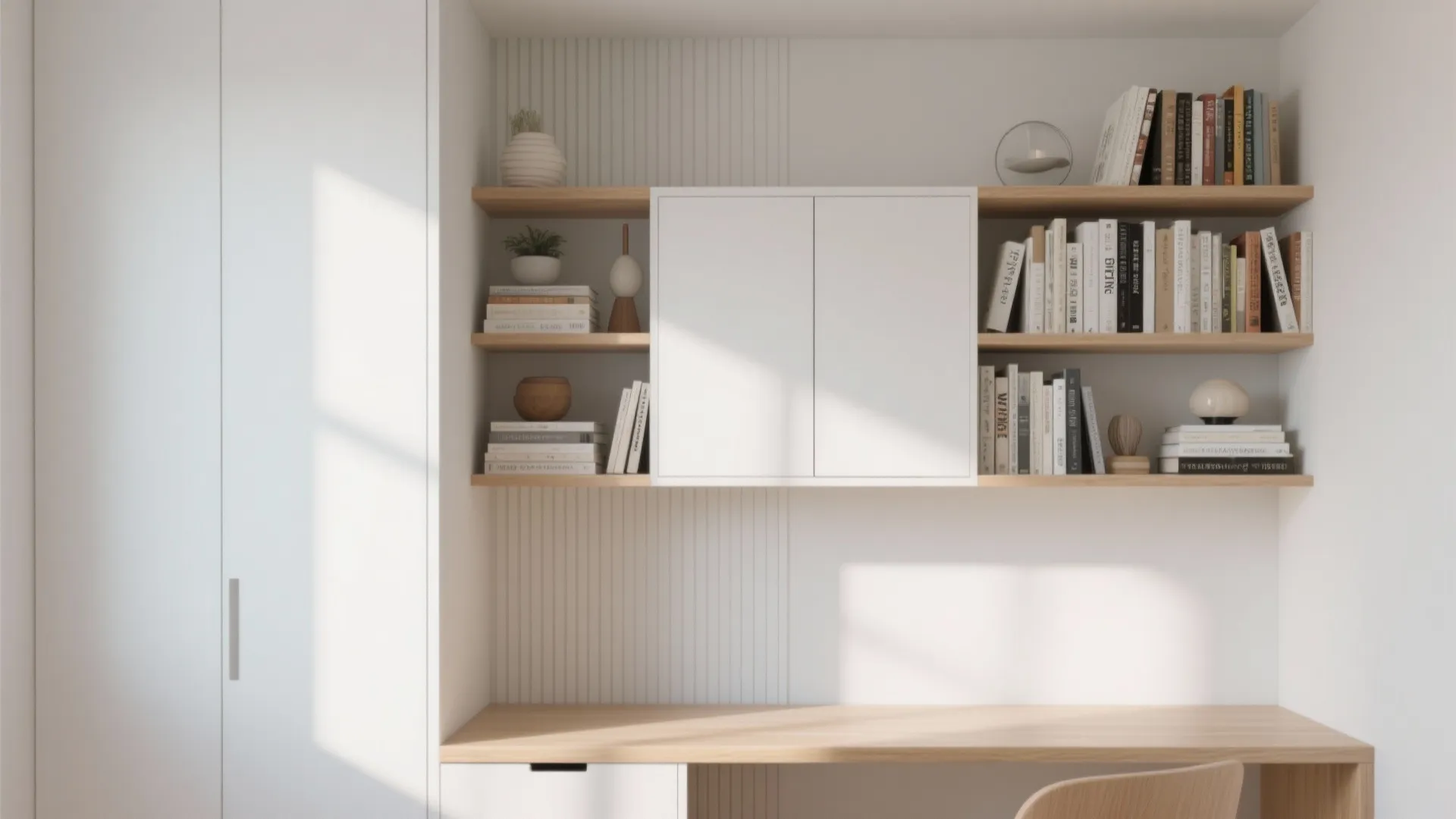 Minimalist shelving to keep focus